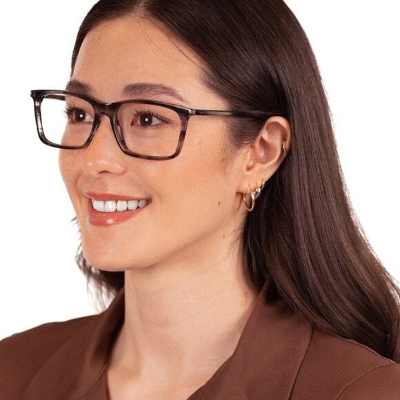 Saint Laurent Paris Saint Laurent SL296 001 Eyeglasses Black 55mm Rectangle Size ONE SIZE - 3 Thumbnail