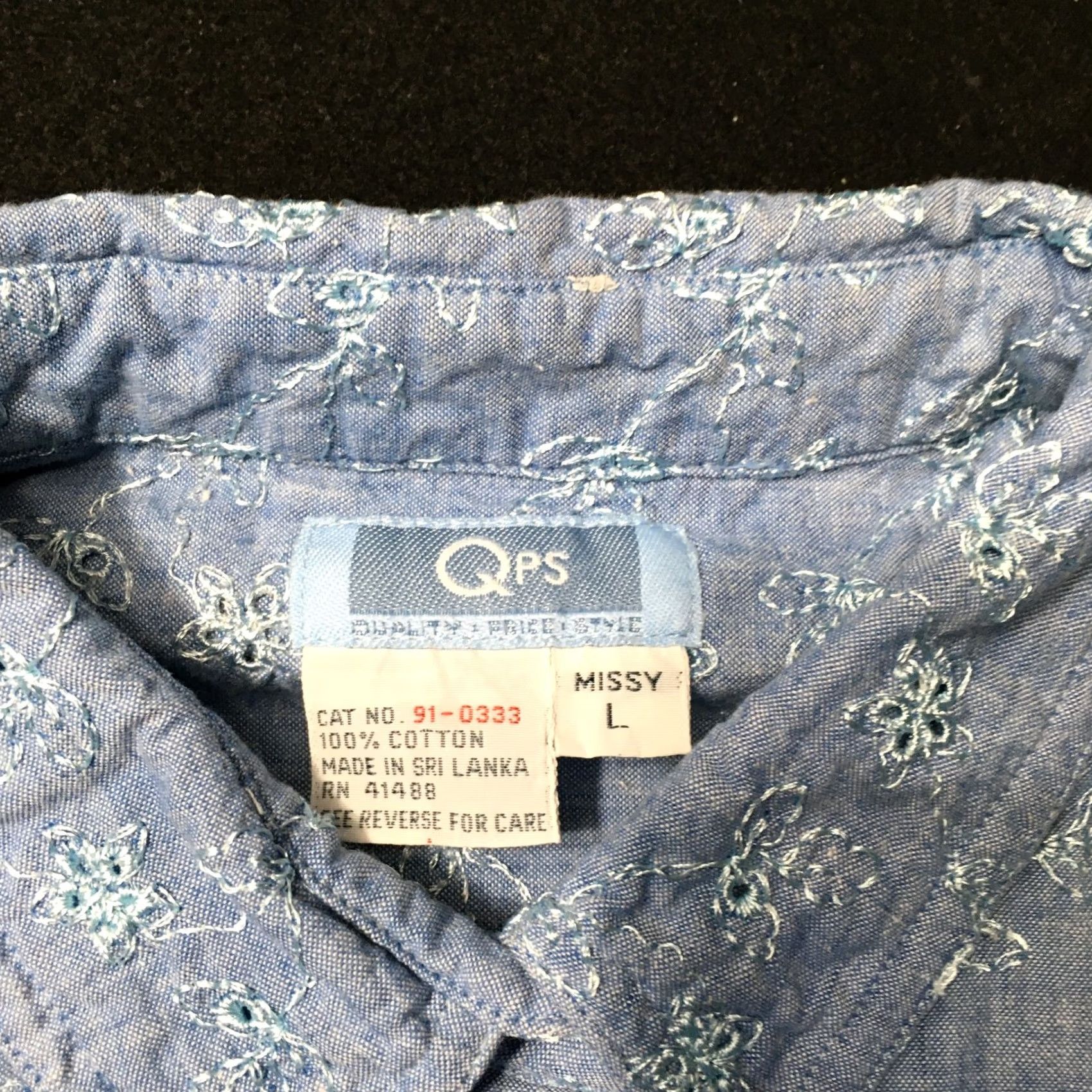 Vintage VINTAGE QPS Western Embroidered womens Shirt Size large blue pocket Size L / US 10 / IT 46 - 2 Thumbnail