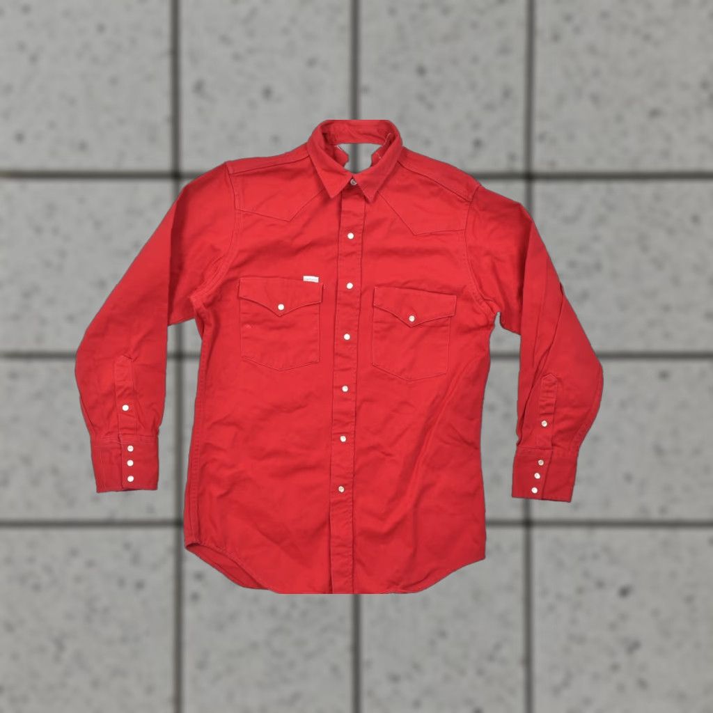 Carhartt VINTAGE Carhartt Men's Shirt Western Pearl Snap Long Sleeve Work Red 15.5 x 33 M XS? Size US M / EU 48-50 / 2 - 1 Thumbnail