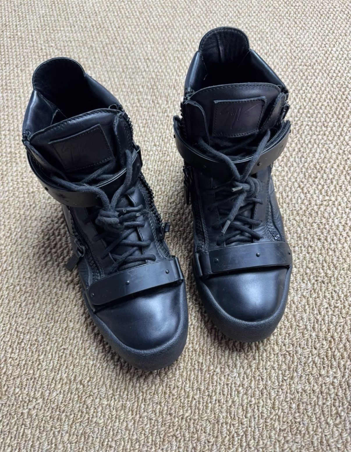 Giuseppe Zanotti Giuseppe Zanotti All Black Leather Dark Warrior K37 Size US 9.5 / EU 42-43 - 3 Thumbnail