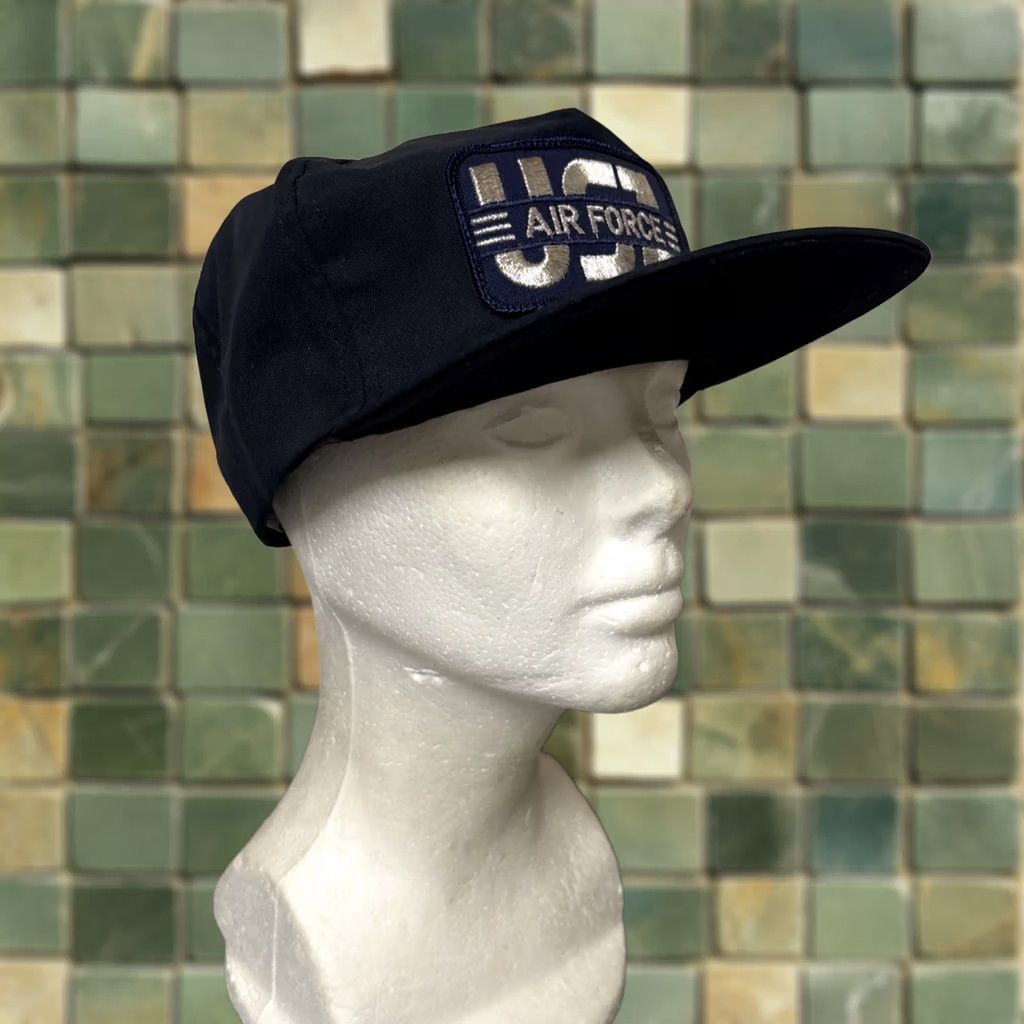 Vintage VINTAGE Best Cap Flat Brim Hat USA Air Force USAF Embroidered Blue USA Made Mens Size ONE SIZE - 1 Thumbnail