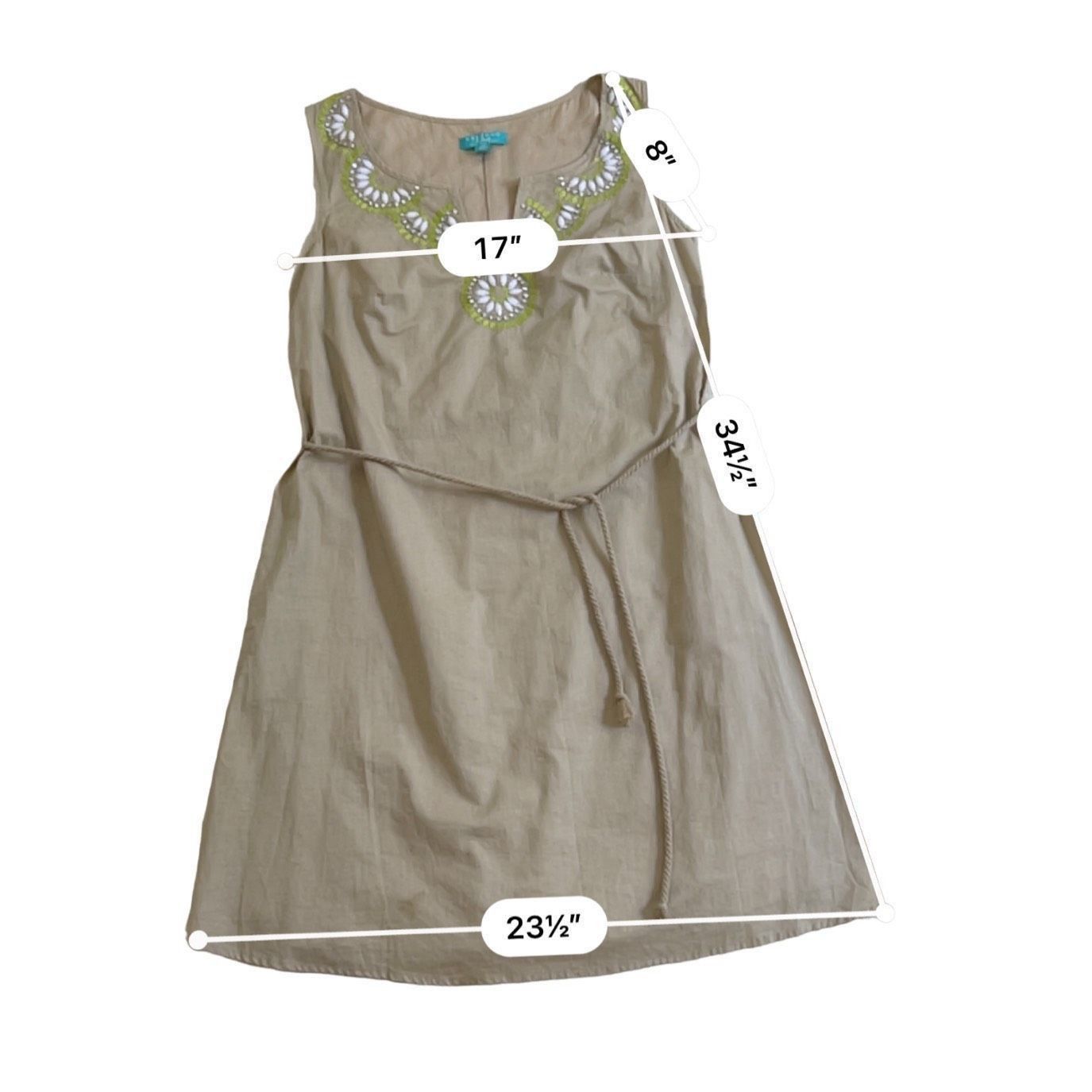 Calypso St Barth Calypso St. Barth Tan Beaded Shift sleeveless Dress size XS Size XS / US 0-2 / IT 36-38 - 3 Thumbnail