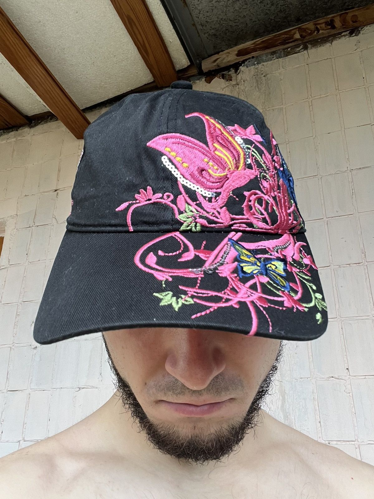 Other Y2k Butterfly Flowers Cap Vintage Hat Size ONE SIZE - 20 Thumbnail