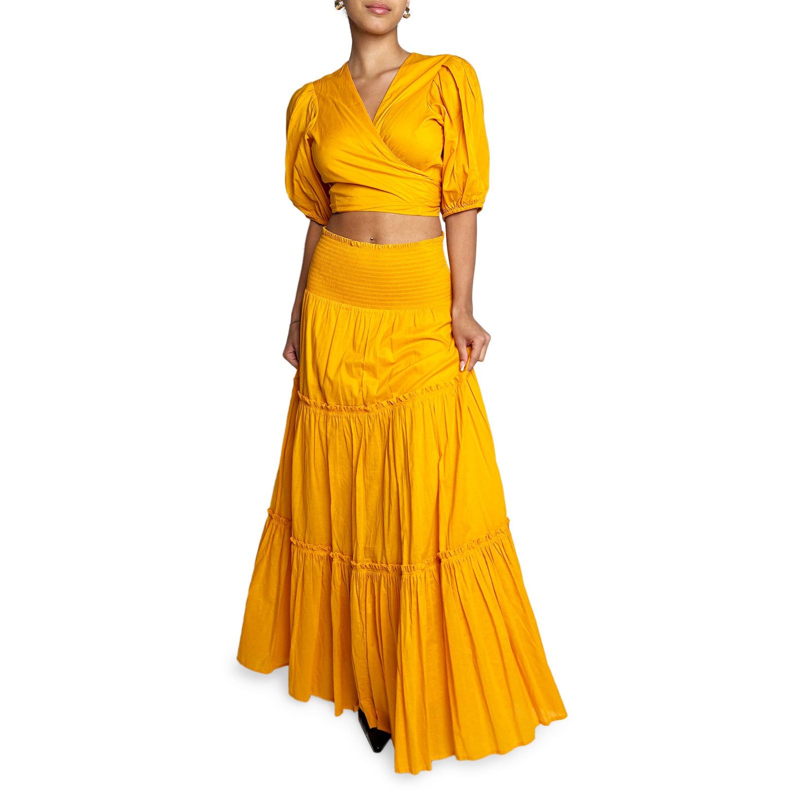 Tory Burch Orange tiered skirt Size 27" / US 4 / IT 40 - 2 Thumbnail