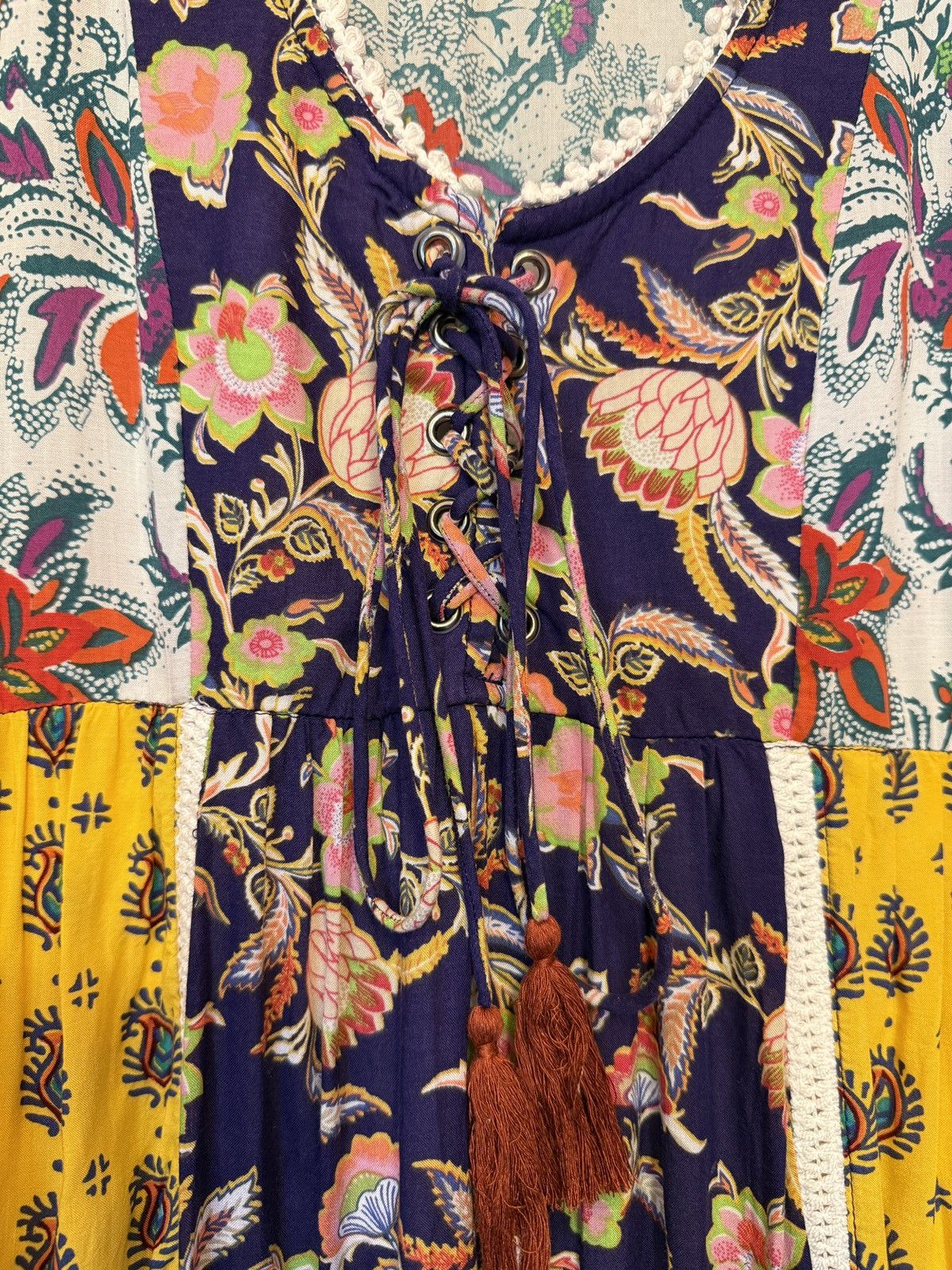 Anthropologie Anthropologie Lilka Patchwork Babydoll Boho SS Tunic Dress Size S / US 4 / IT 40 - 4 Thumbnail