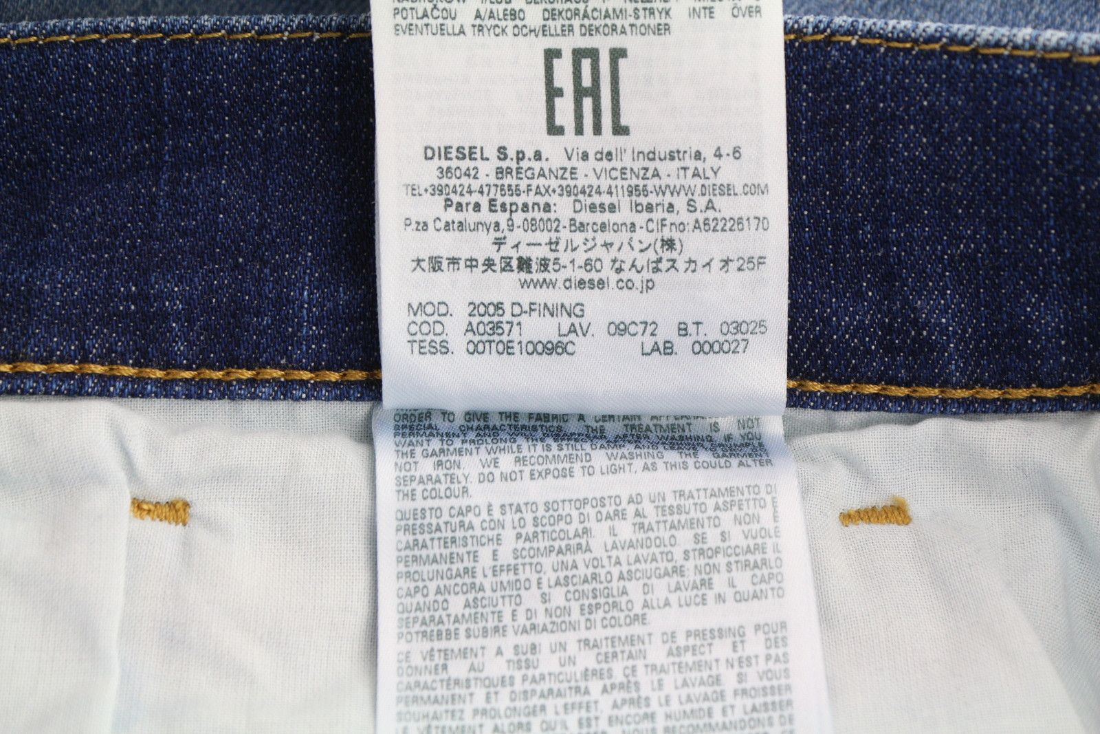 Diesel 2005 D-FINING 09C72 W30/L32 Regular Tapered Jeans 40917 Size US 30 / EU 46 - 12 Thumbnail