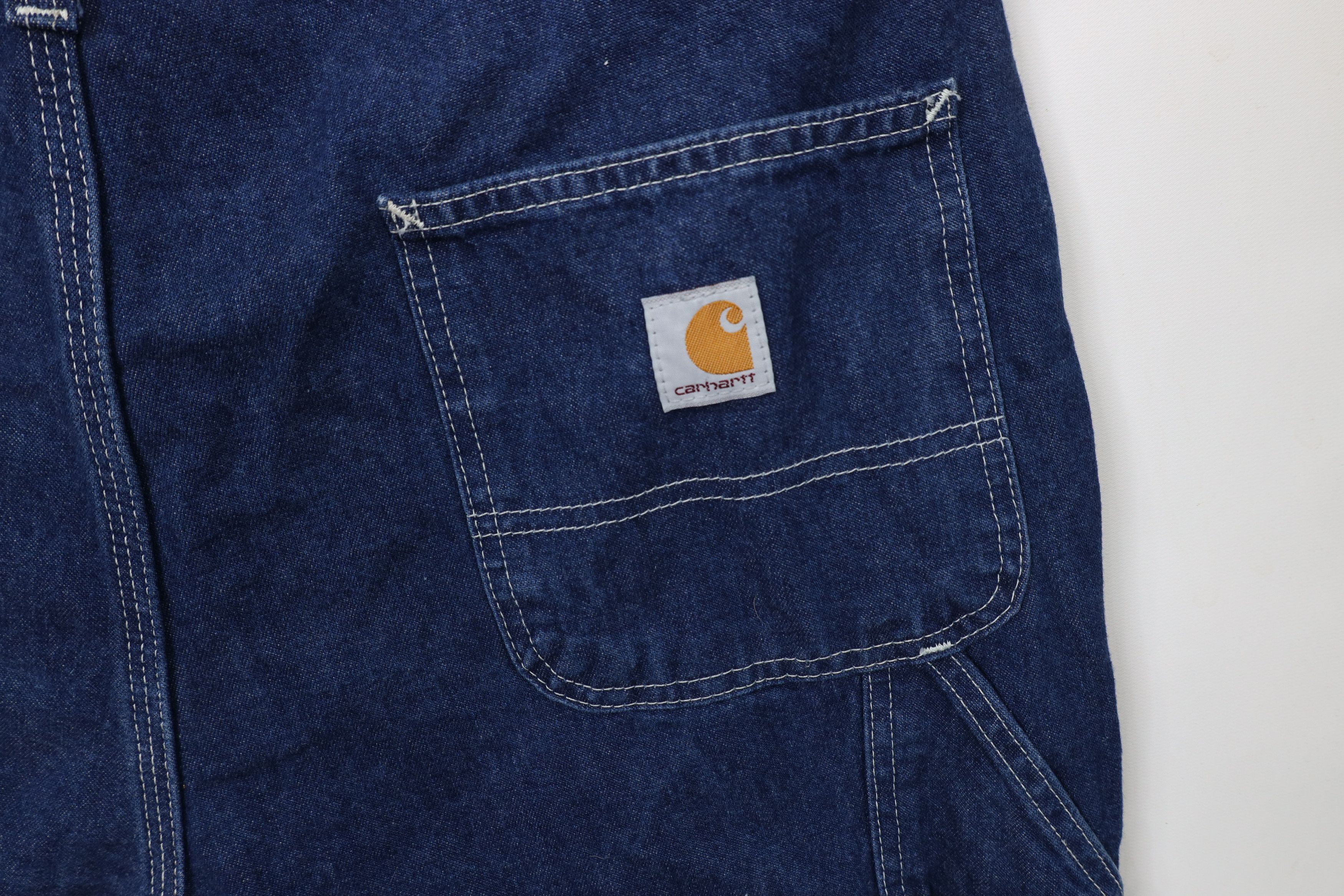 Carhartt × Vintage Vintage Y2K Carhartt Spell Out Wide Leg Dungaree Denim Jeans Size US 38 / EU 54 - 13 Thumbnail