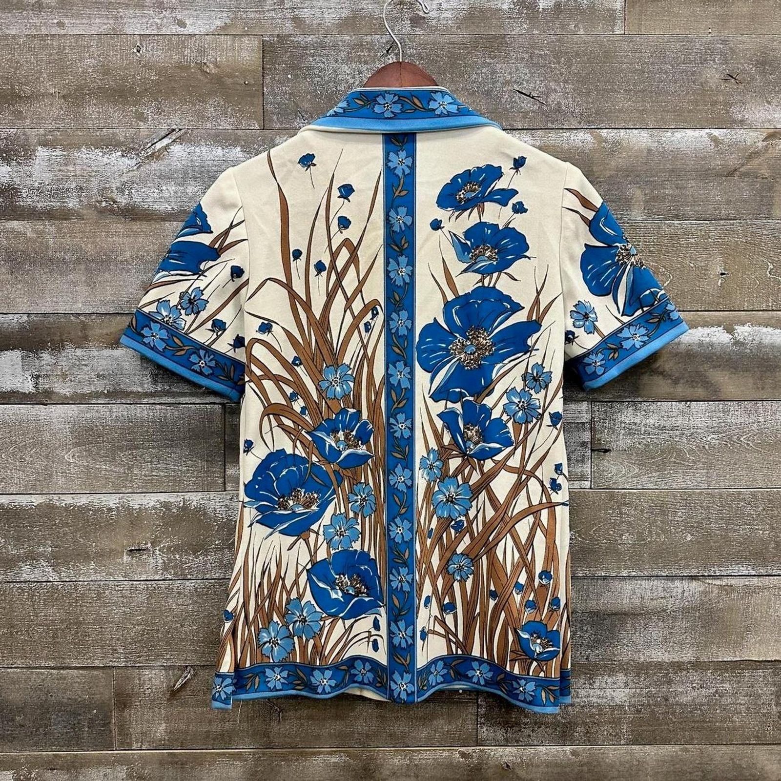 Vintage Vintage hamilton short sleeve button up shirt blue floral Size US S / EU 44-46 / 1 - 4 Thumbnail