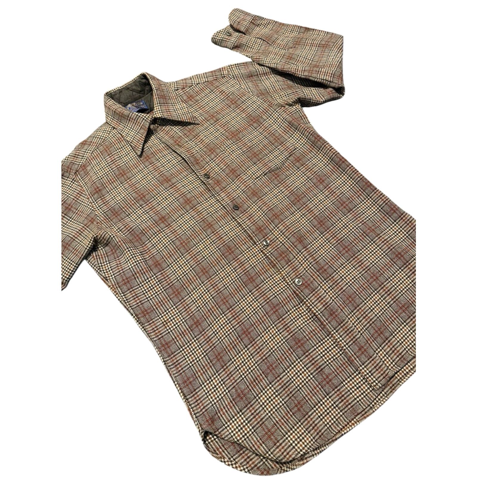 Pendleton VINTAGE Pendleton Board Shirt Men Brown Plaid Wool Flannel Made In USA Size M Size US M / EU 48-50 / 2 - 3 Thumbnail