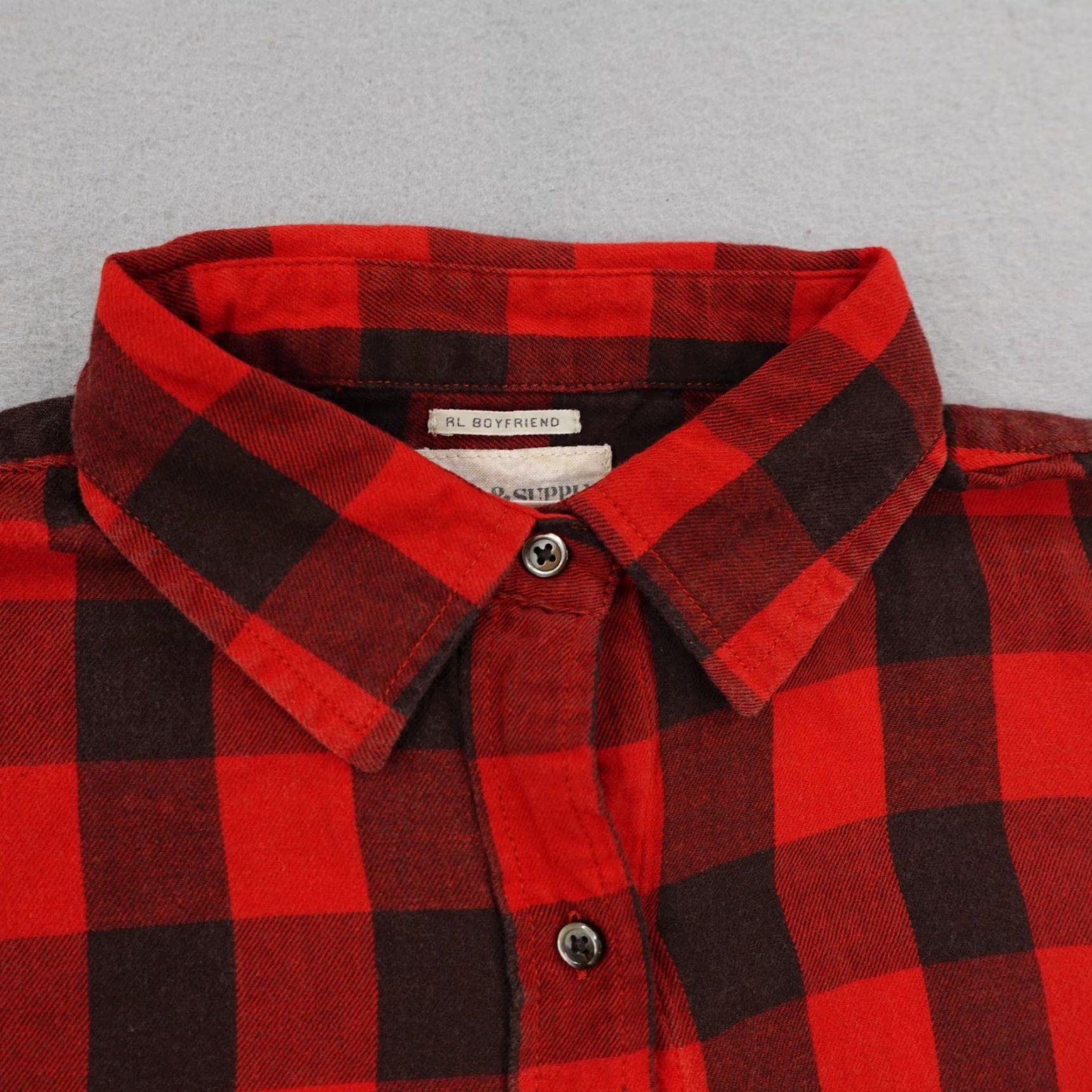 Ralph Lauren Ralph Lauren Plaid Button-Up Shirt Women Large Red Flannel Relaxed Fit Casual Size L / US 10 / IT 46 - 2 Thumbnail