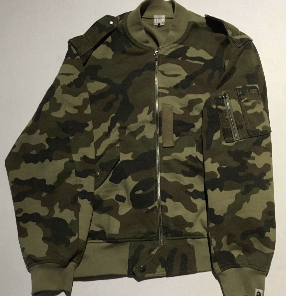 Bape Bape camo MA-1 varsity bomber jacket Size US XL / EU 56 / 4 - 1 Thumbnail