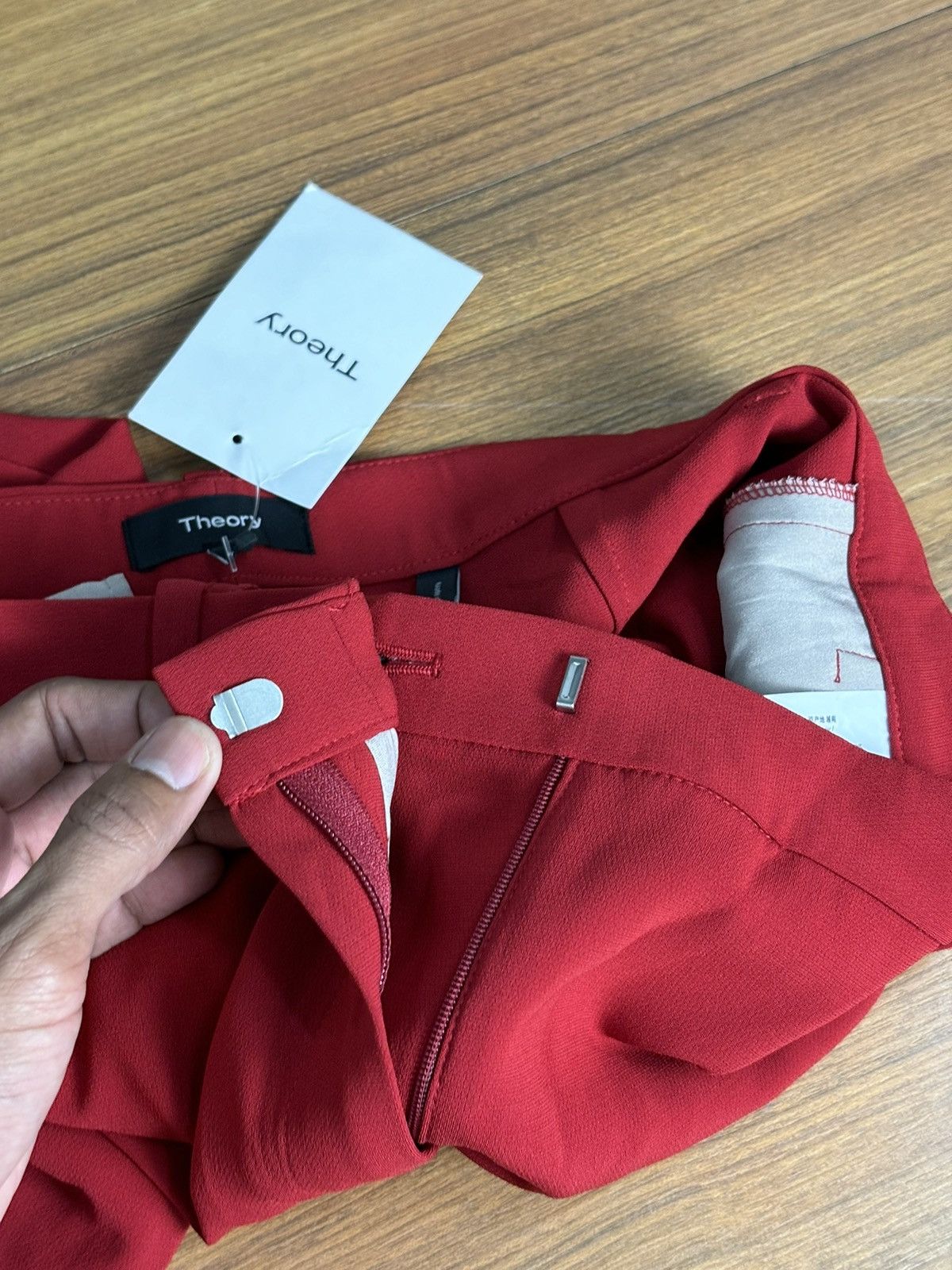 Theory Theory TREECA 4 Lipstick Admiral Crepe Pants Size 31" - 7 Thumbnail