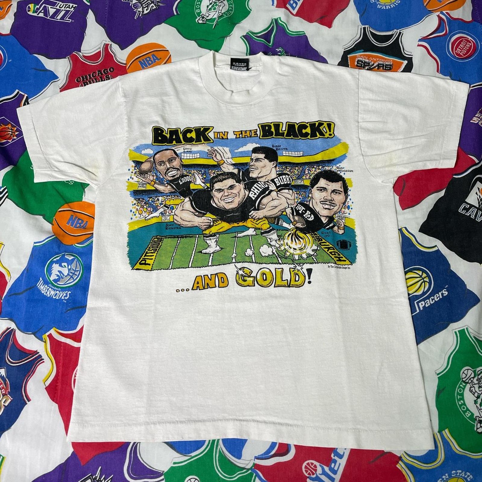 NFL × Vintage Vintage 90s NFL Pittsburgh Steelers Caricature Football Tee Size US M / EU 48-50 / 2 - 1 Thumbnail