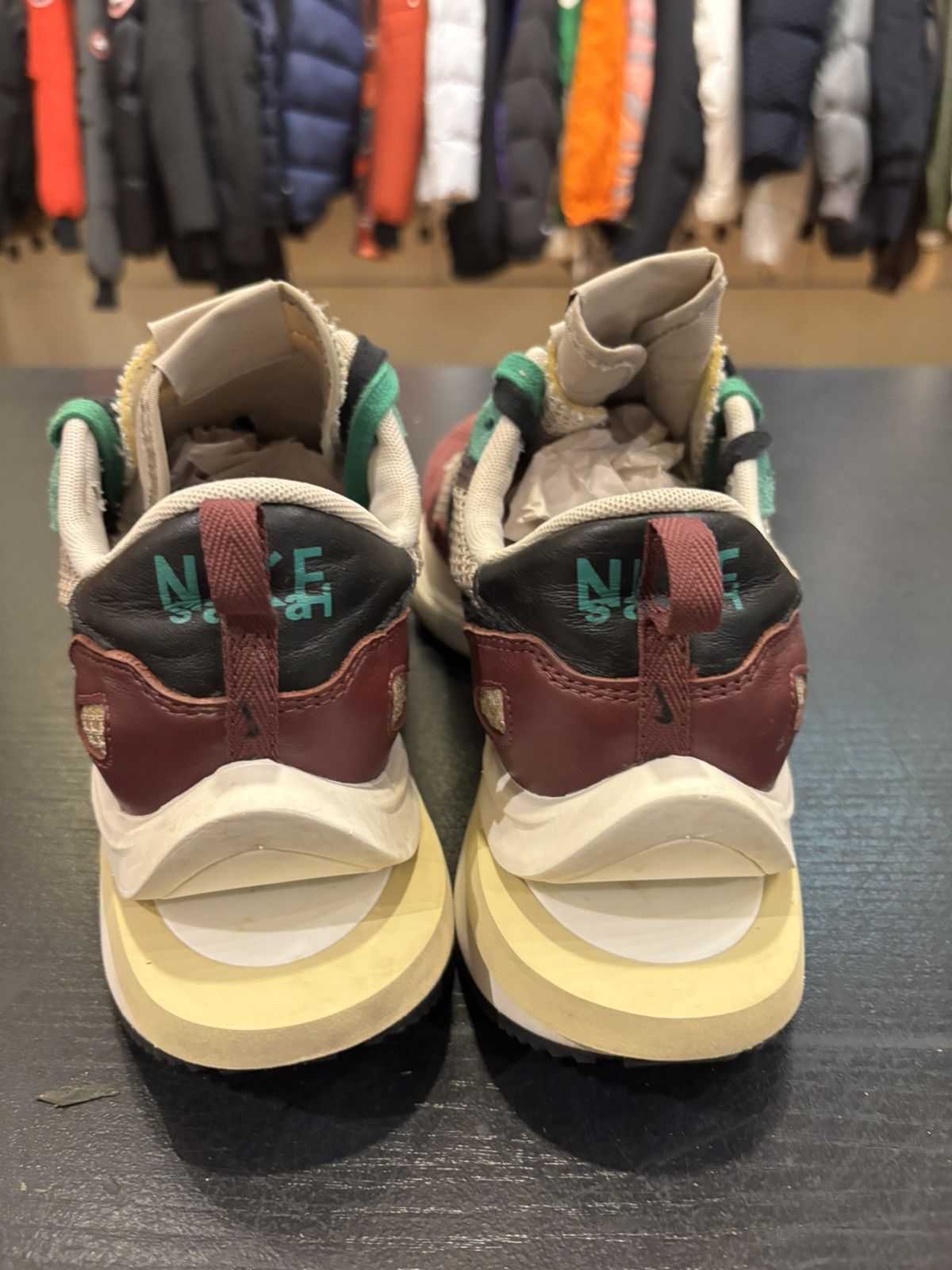 Nike × Sacai Nike Sacai Vaporwaffle ‘Villain Red Neptune Green’ Size US 11.5 / EU 44-45 - 3 Thumbnail