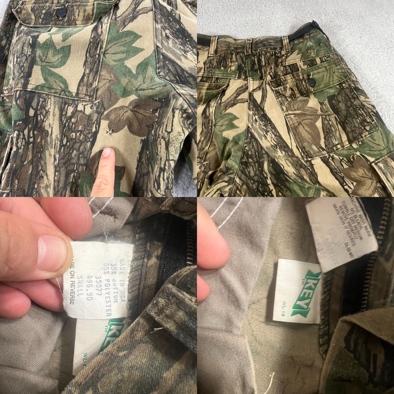 Vintage VINTAGE Key Camo Pants Mens S 30x32 Realtree Cargo Talon 70s 80s Cargo, Twill, Cotton Blend, Polyester, Cotton | Bag? No extra info allowed. Size US 29 - 8 Thumbnail