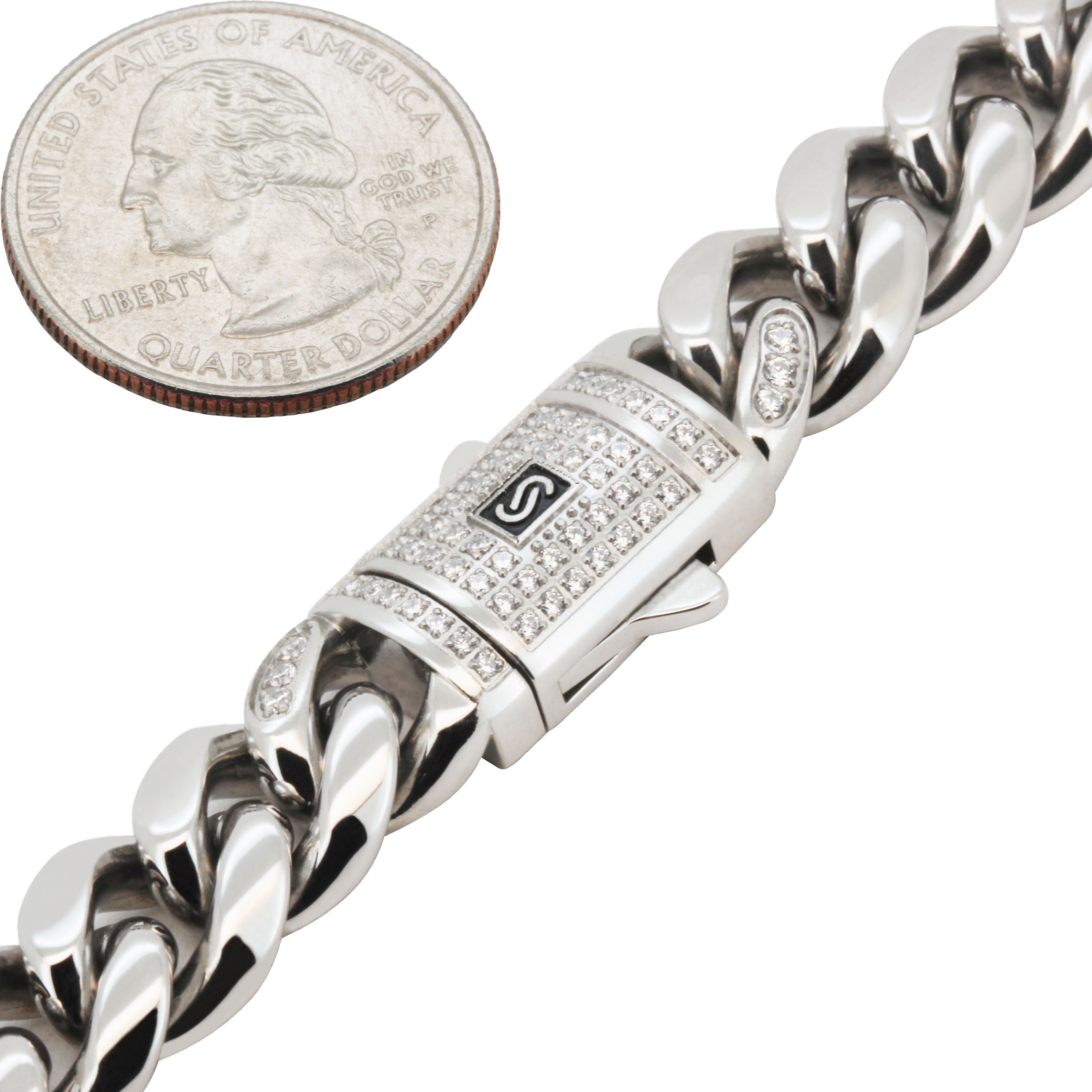 Other 316L SS AAA CZ 12mm Miami Cuban Link Bracelet 8” Size ONE SIZE - 2 Thumbnail