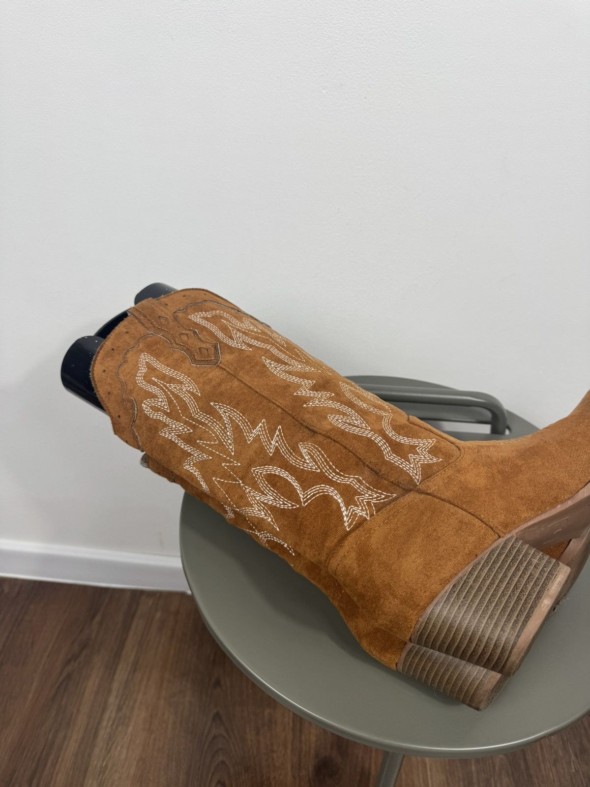 Other Women Western Cowboy Boots Brown Suede Mid Calf Heel EU 37 Size US 6 / IT 36 - 12 Thumbnail