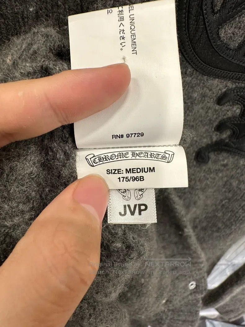 Chrome Hearts CHROME HEARTS Size M Sanskrit letter leather gray cashmere Size US M / EU 48-50 / 2 - 6 Thumbnail