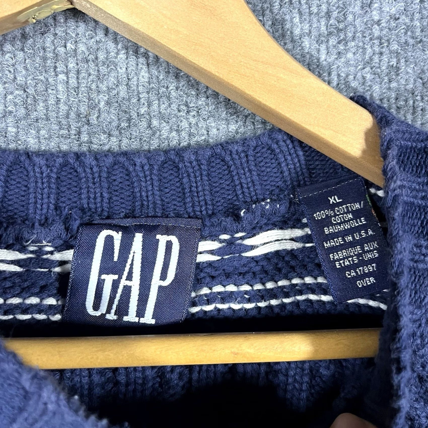 Gap VINTAGE Gap Sweater Mens XL Crew Neck Heavyweight Knit Pullover Blue 90s University USA Size US XL / EU 56 / 4 - 5 Thumbnail