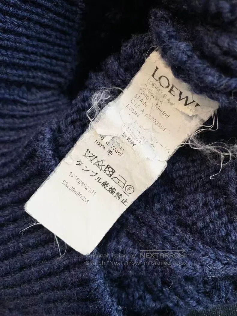 Loewe Loewe Wool Classic Cable Logo Blue Sweater Size XS / US 0-2 / IT 36-38 - 5 Thumbnail