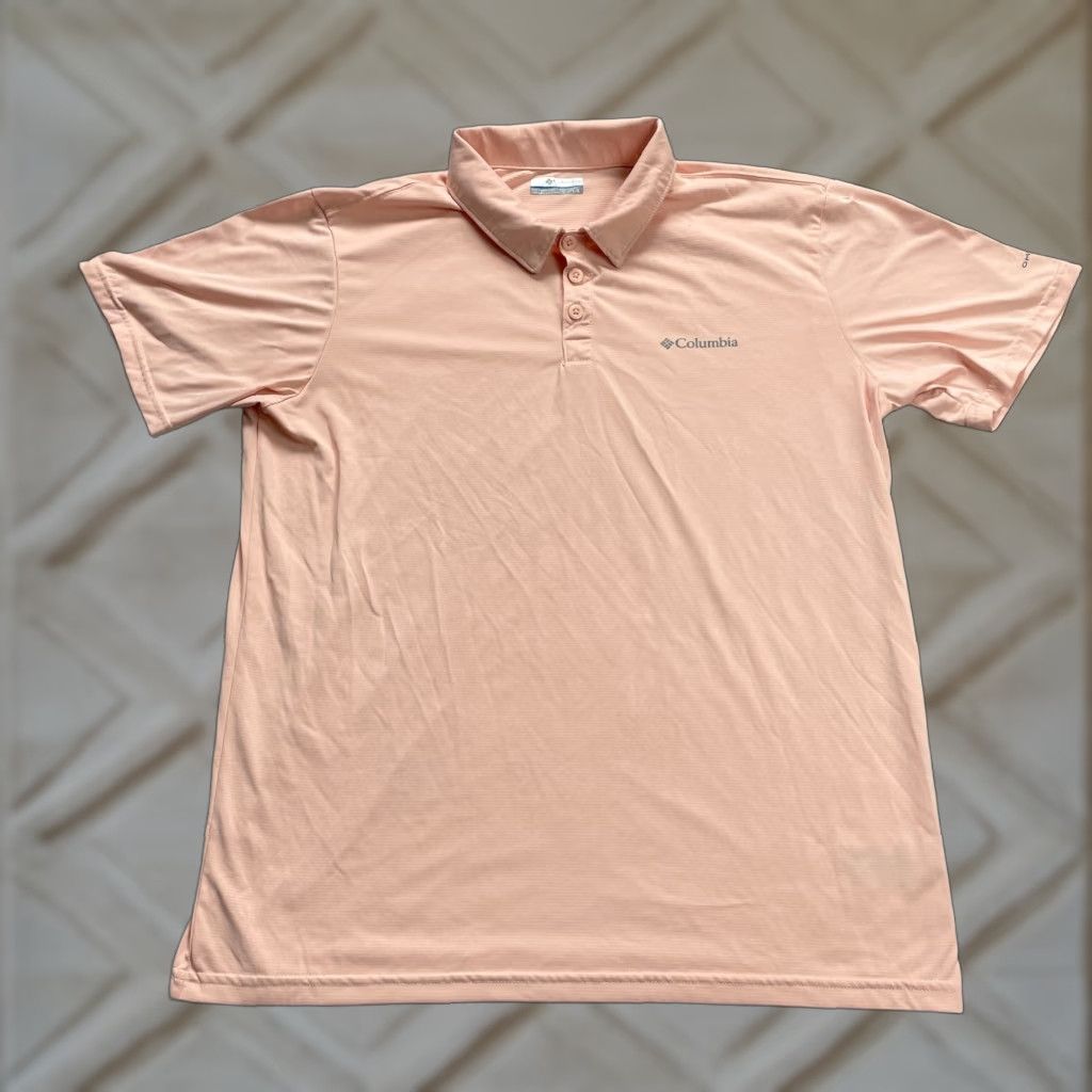 Vintage Columbia Omni Wick Polo Shirt Mens Large Pink Short Sleeve Golf Tennis Shirt Size US L / EU 52-54 / 3 - 1 Thumbnail
