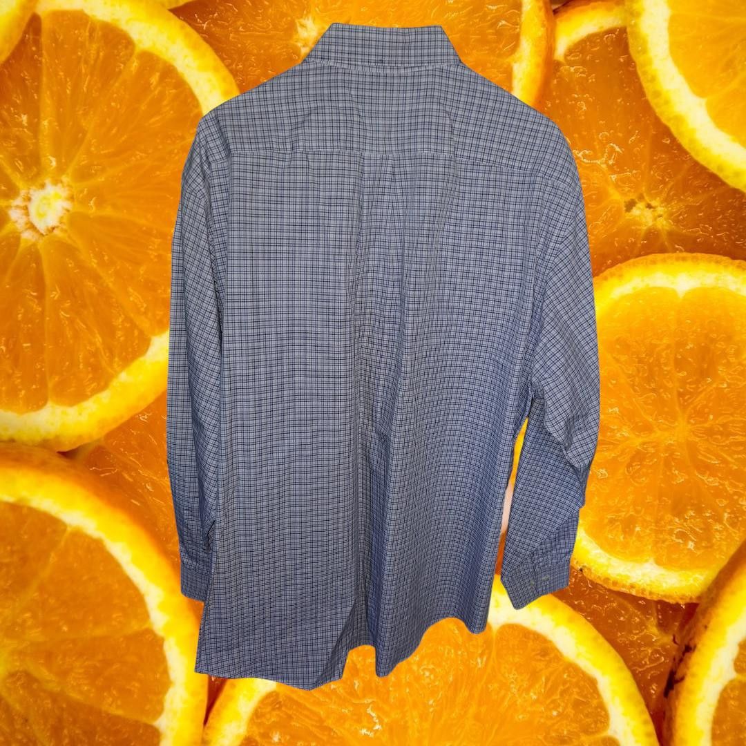 Brooks Brothers Brooks Brother 346 Blue, Gray and WHite Plaid BUtton Up Shir Size US XL / EU 56 / 4 - 5 Thumbnail