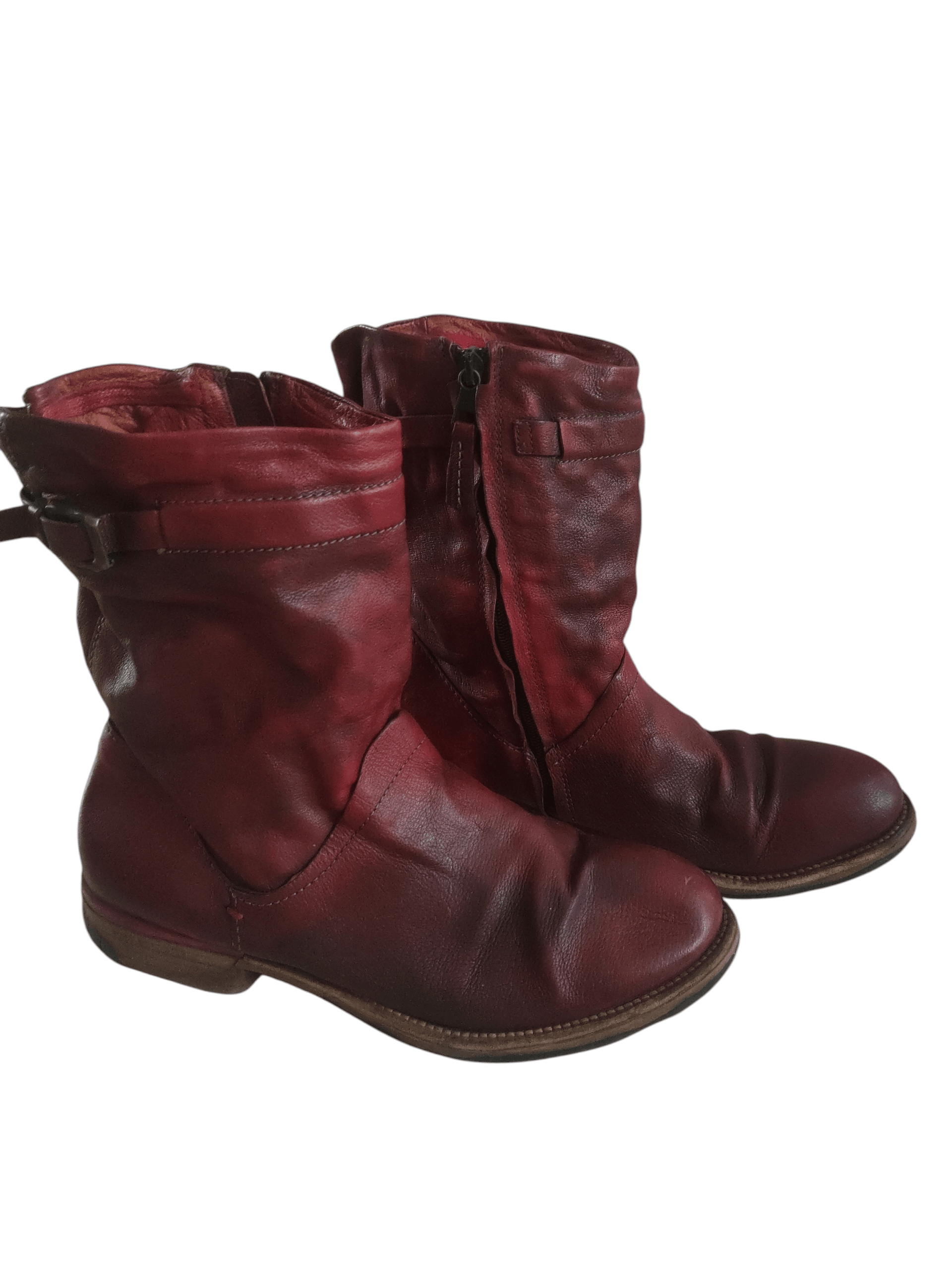 A.S.98 Airstep Ladies Avant-Garde Leather Combat Boots Shoes Size US 10.5 / IT 40.5 - 3 Thumbnail