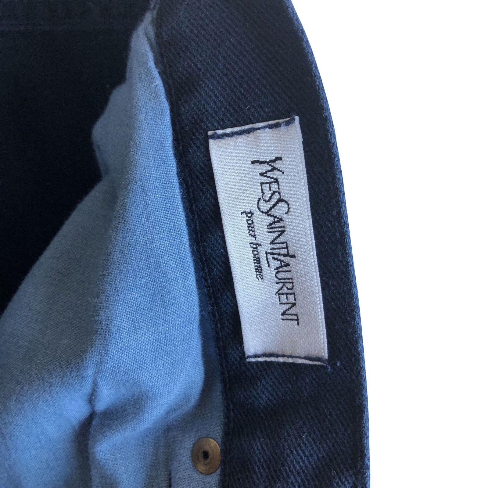 Yves Saint Laurent Vintage Yves Saint Laurent Baggy Jeans YSL Logo 36 Navy Size US 36 / EU 52 - 8 Thumbnail