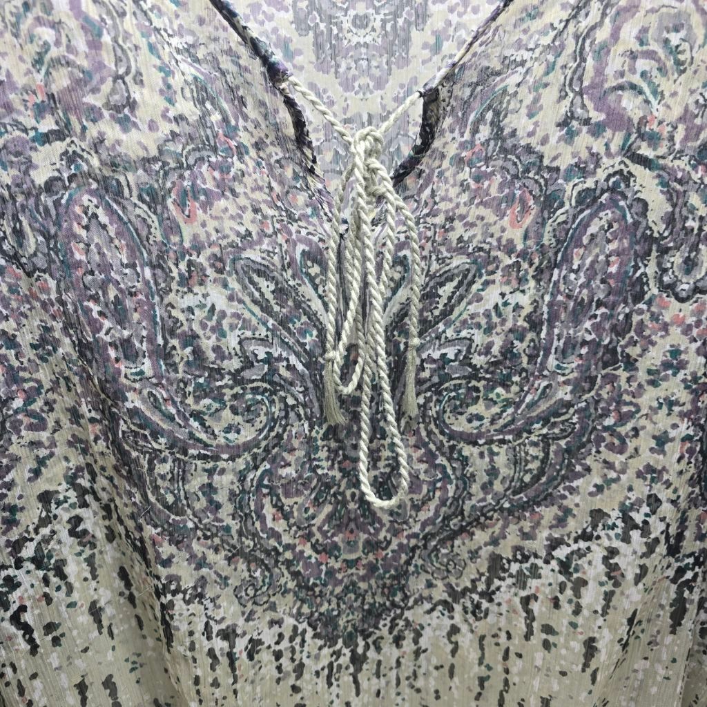 The Unbranded Brand Women's A.N.A. 1X Beige & Purple Paisley Blouse Size XL / US 12-14 / IT 48-50 - 2 Thumbnail