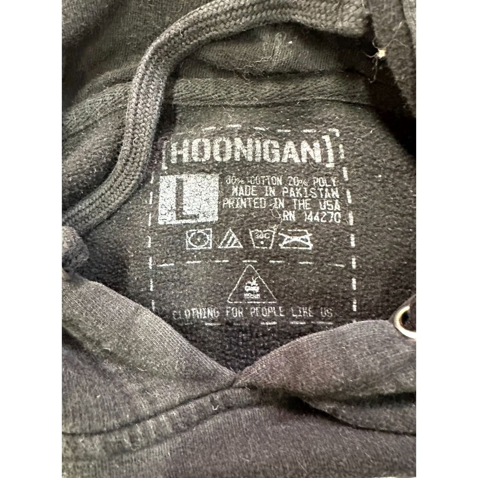 Logo 7 Hoonigan Hoodie Sweatshirt Long Sleeve Men’s Large Black Logo Pullover Hooded Sweatshirt Mens Size US L / EU 52-54 / 3 - 4 Thumbnail