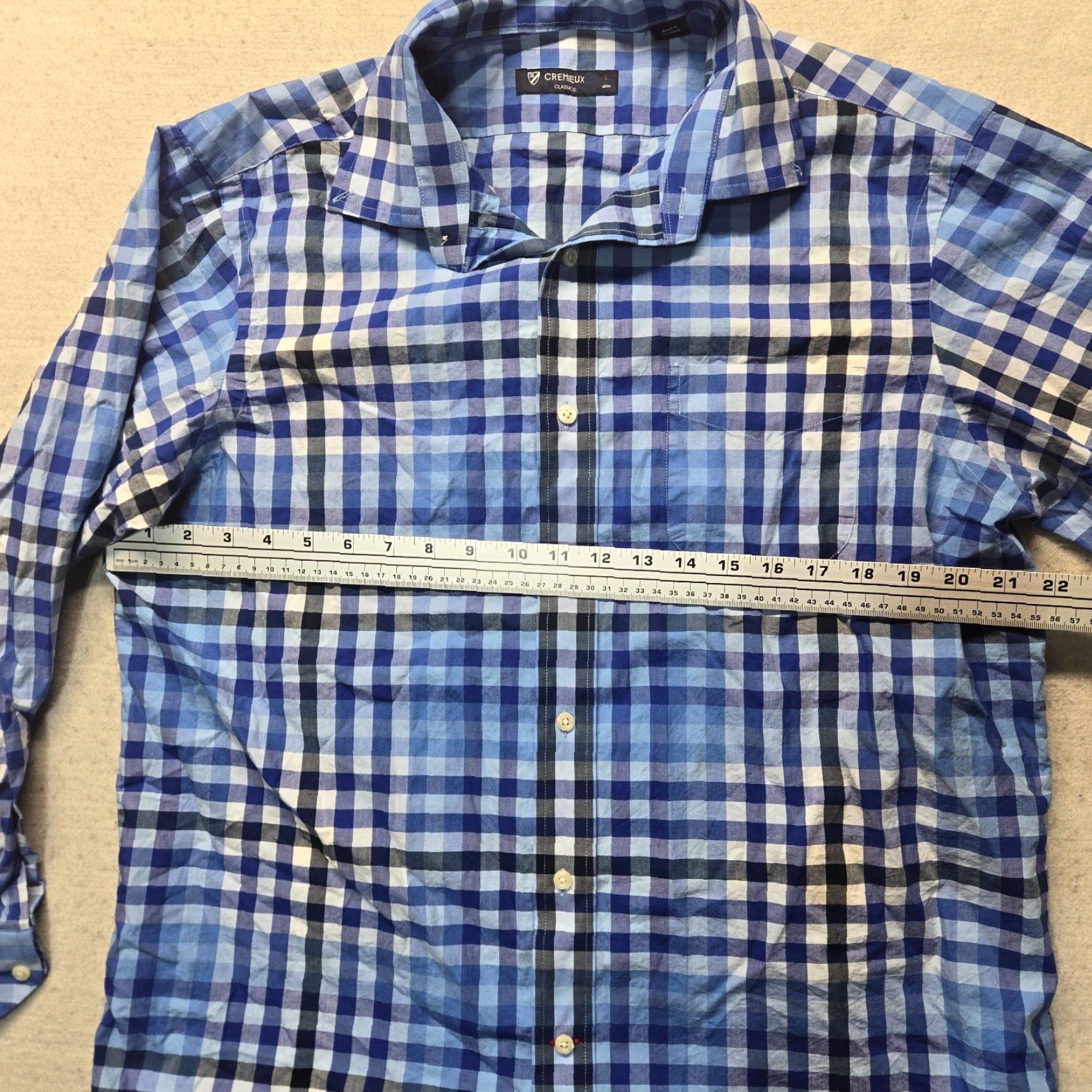 Cremieux Daniel Cremieux Shirt Button-Up Check Long Sleeve Blue Adult Large Mens Size US L / EU 52-54 / 3 - 4 Thumbnail
