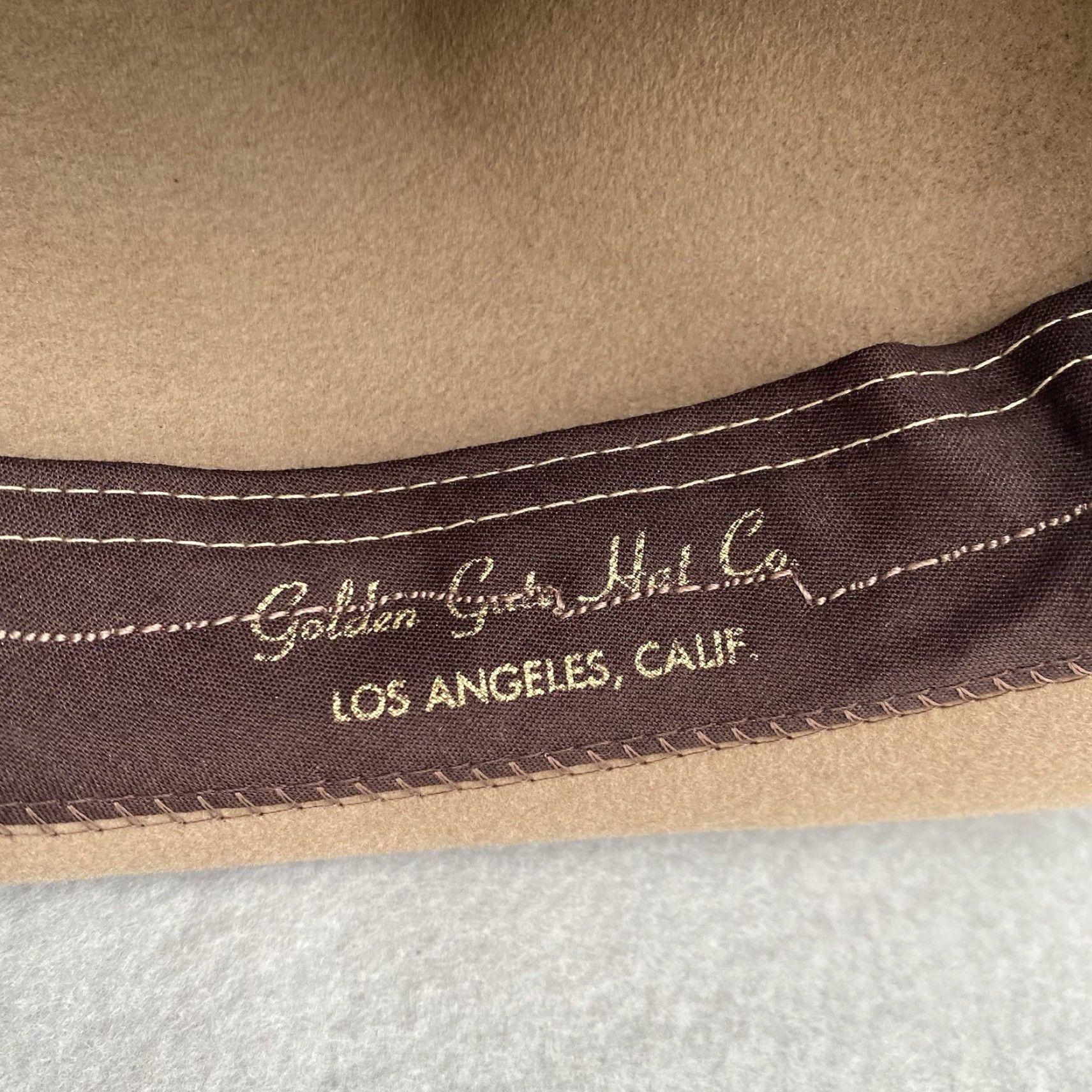 CO VINTAGE Golden Gate Hat Co Brown Wool Fedora Leather Band Men’s Small Brown USA Fedora Wool Felt Hat Mens Size ONE SIZE - 7 Thumbnail