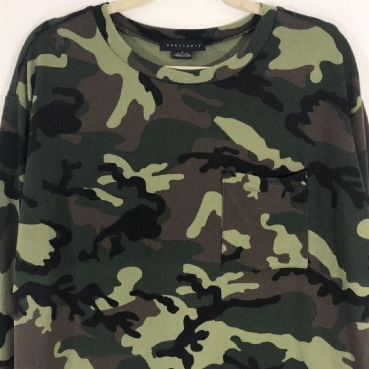 Sanctuary New Sanctuary Camo Lightweight Knit Crewneck Pocket Sweater Size S / US 4 / IT 40 - 4 Thumbnail