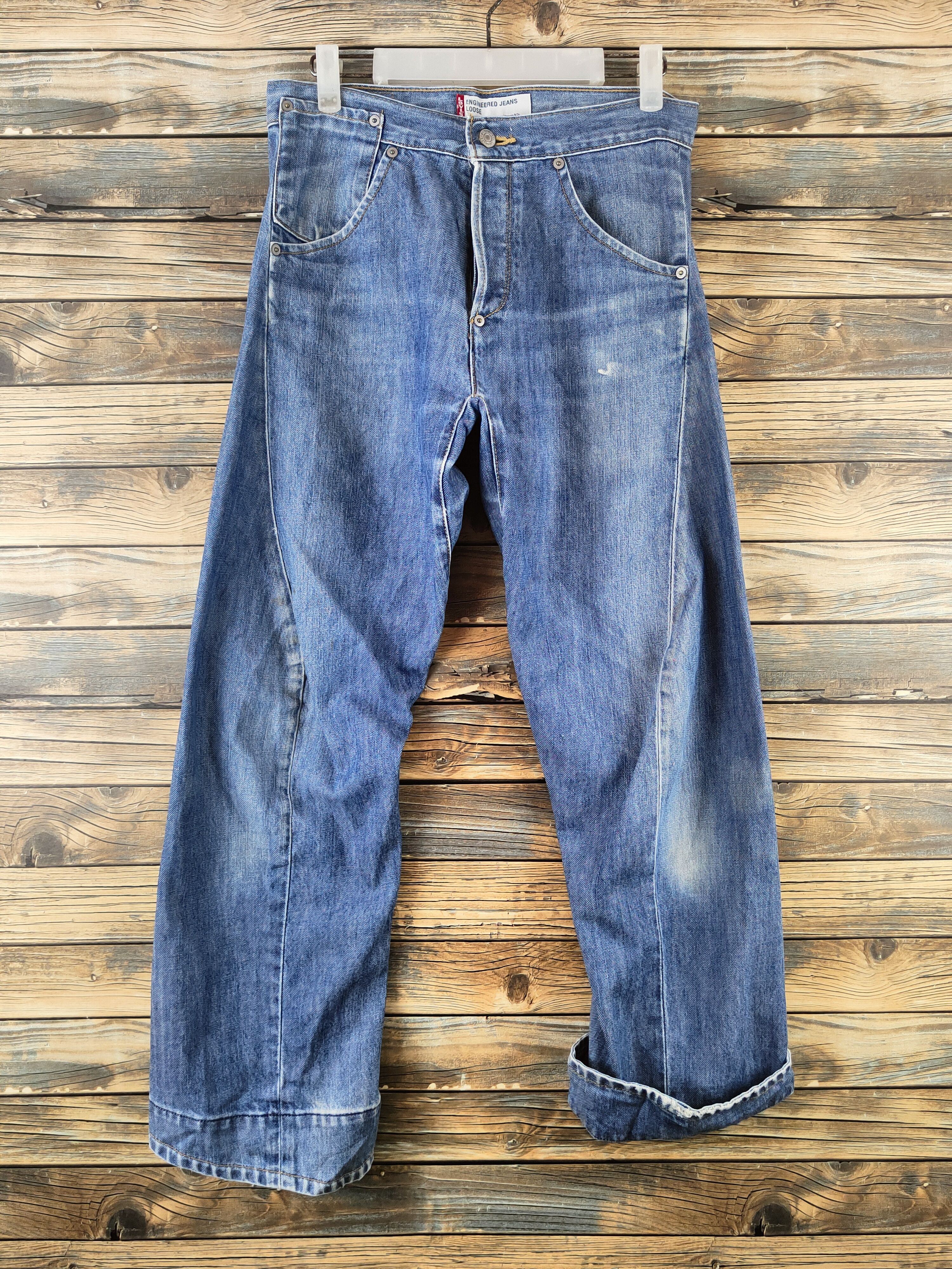 D Engineered Levi's Blue Distressed Ripped Jeans #S2920