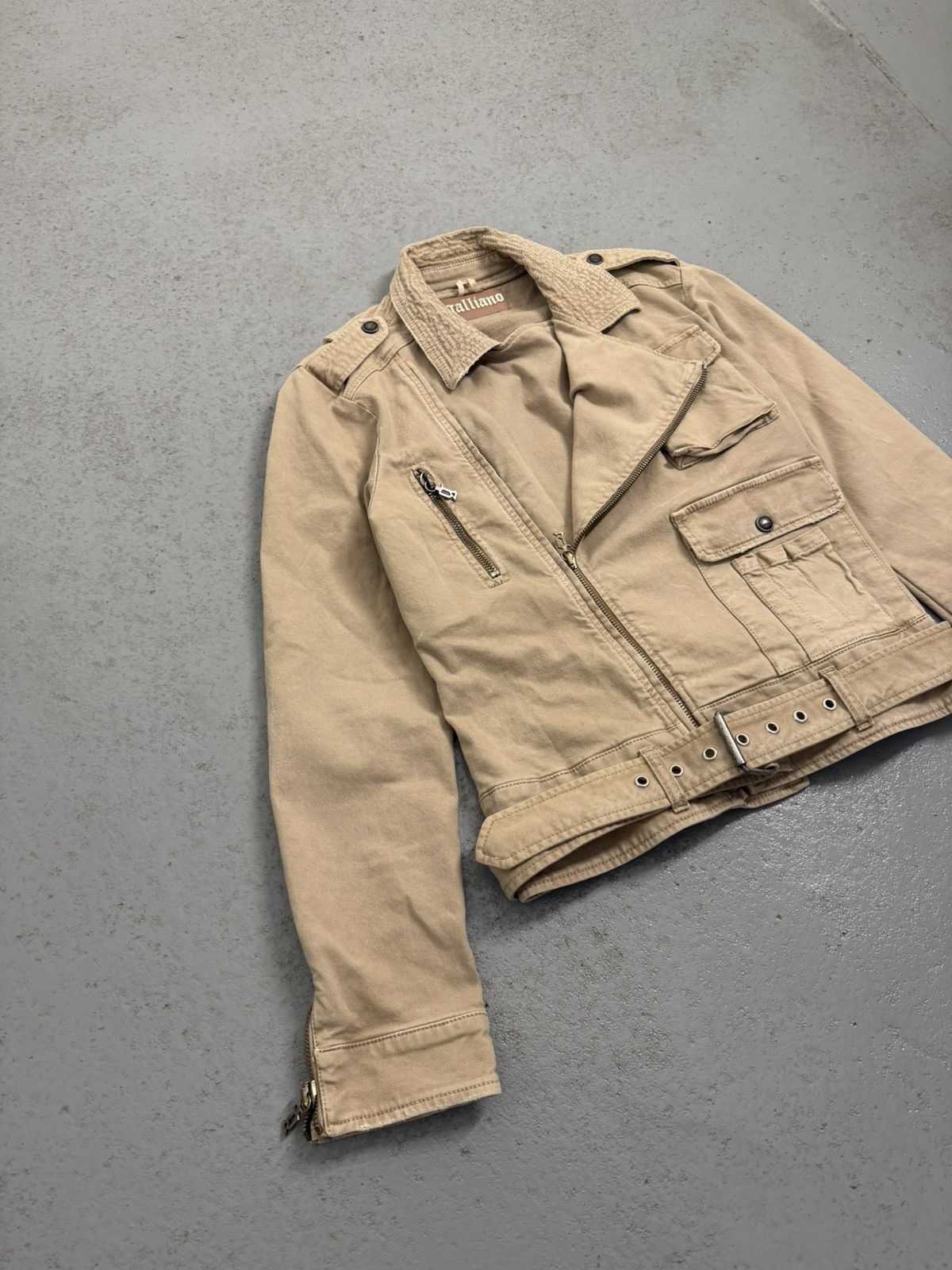 John Galliano Vintage 00s John Galliano Dense Biker Multi-pocket Jacket Size US S / EU 44-46 / 1 - 3 Thumbnail