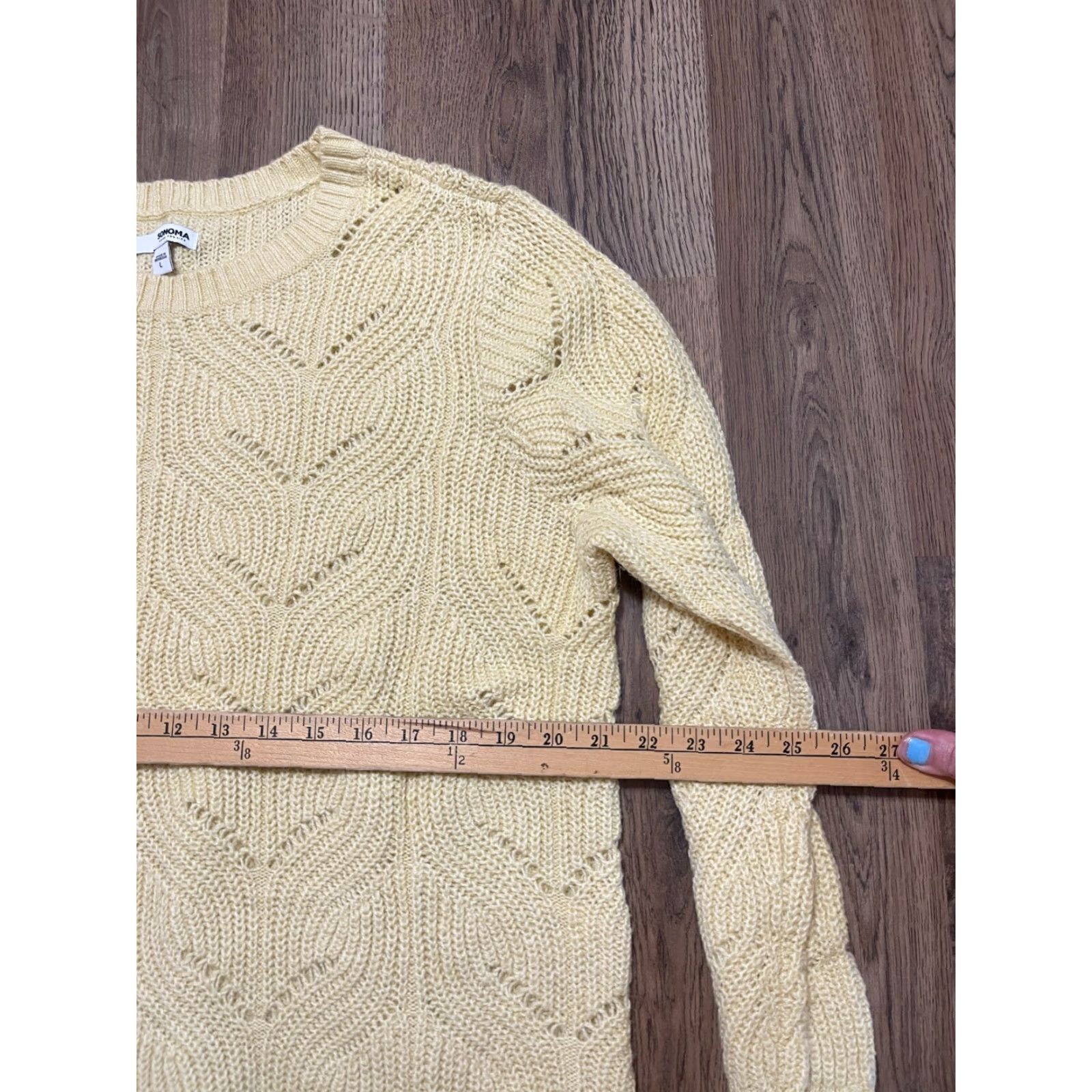 Vintage Sonoma Sweater Women's Large Yellow Knit Pullover Crew Neck Knitting Casual Regular Pullover Size L / US 10 / IT 46 - 6 Thumbnail