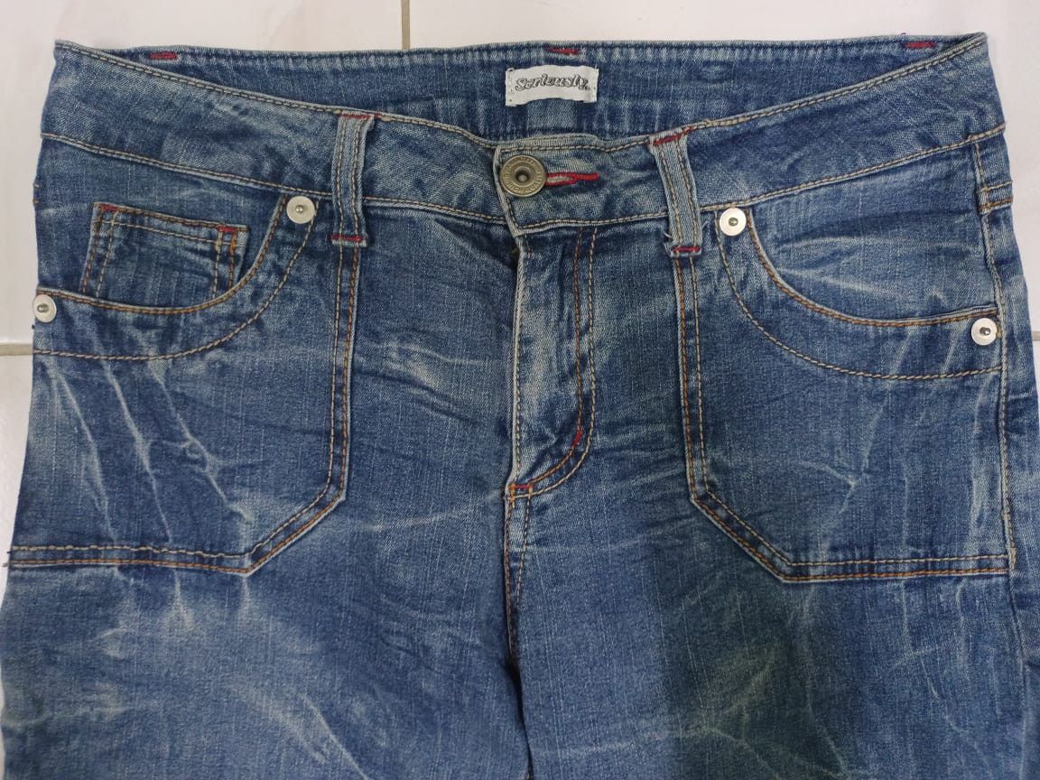 Japanese Brand Vintage Seriously Waxed Flare Bootcut Jeans Size US 32 / EU 48 - 3 Thumbnail