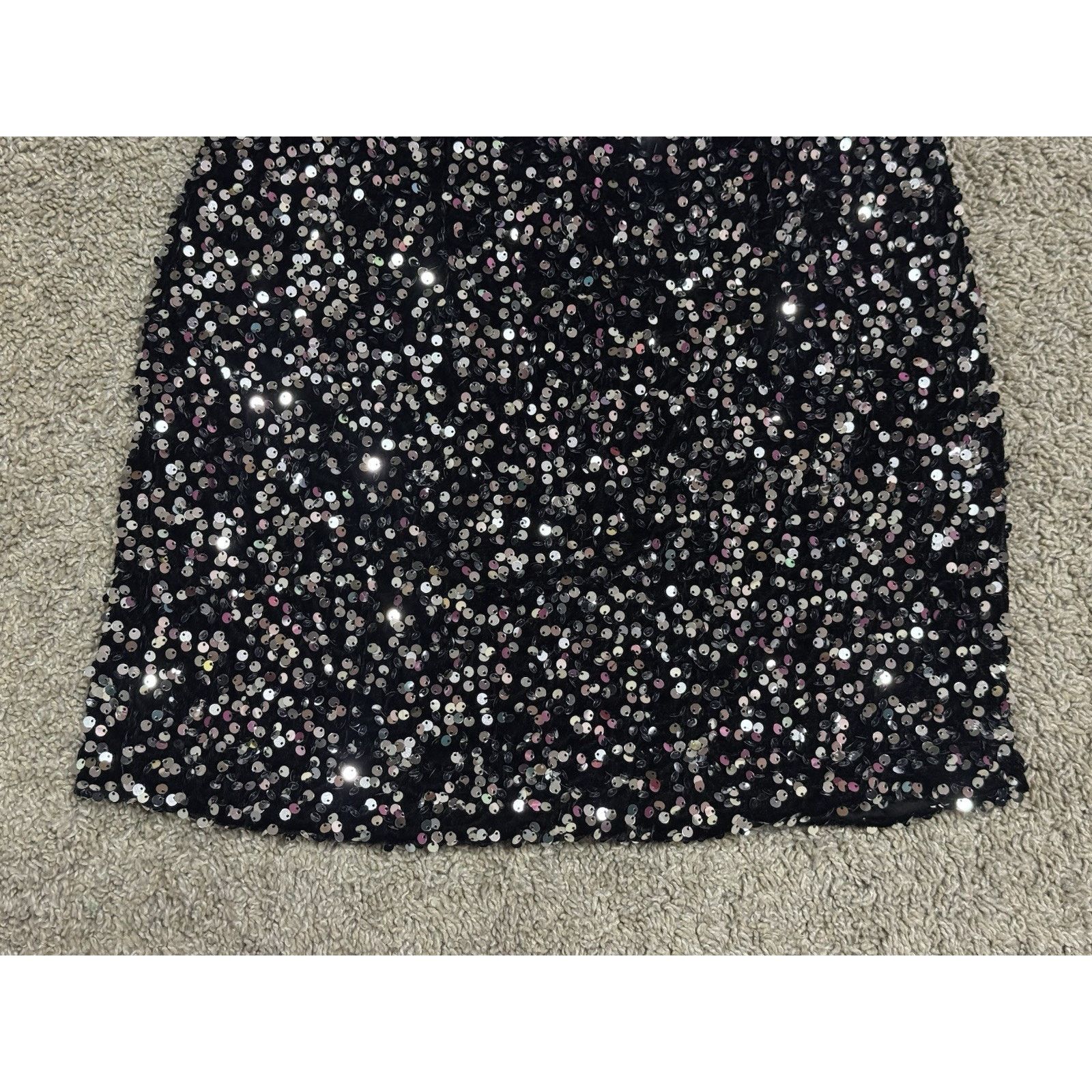 Other LOYELOY One Shoulder Sequin Mini Dress Black Glam Party S Size S / US 4 / IT 40 - 3 Thumbnail