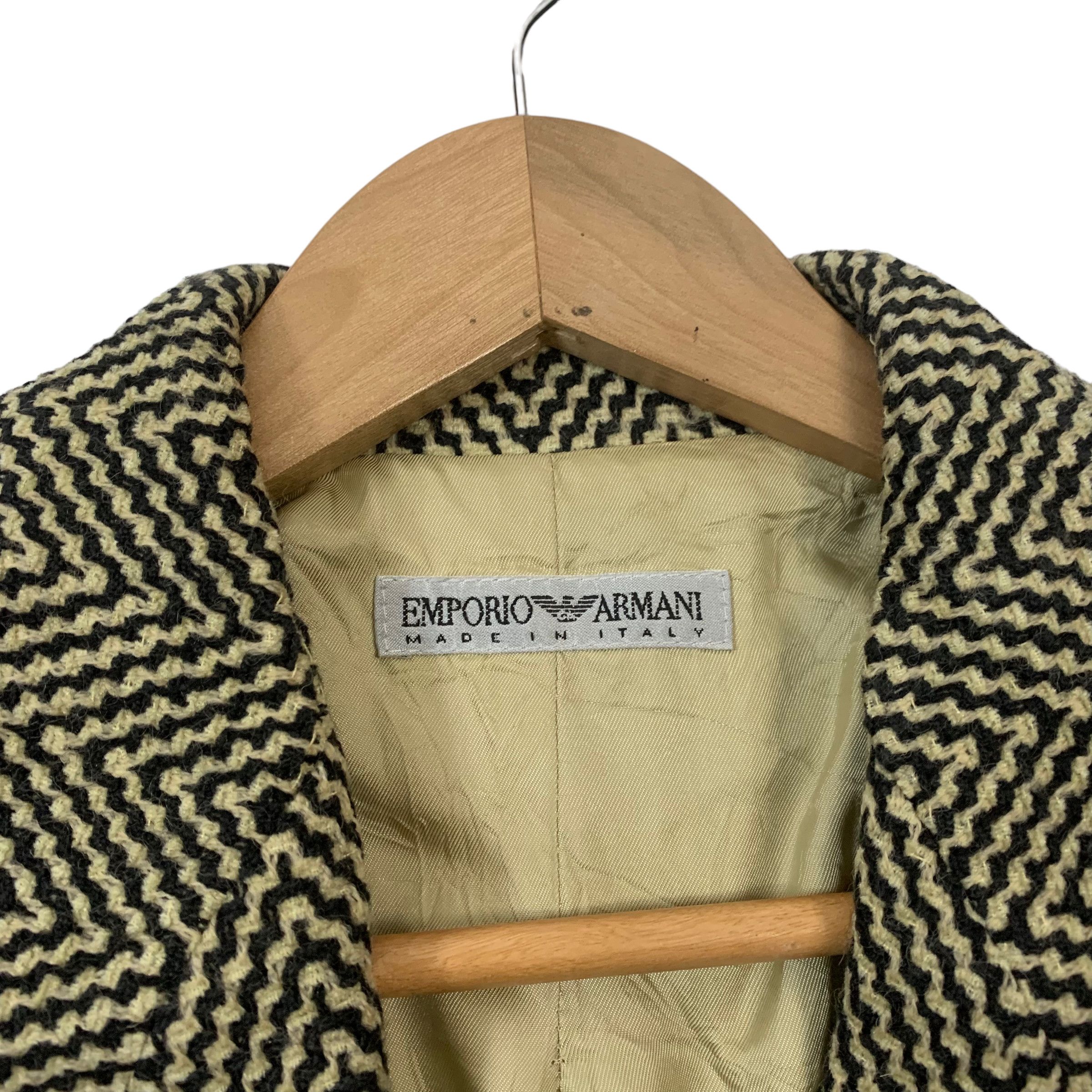 Emporio Armani Emporio Armani Houndstooth Wool Jacket Size L / US 10 / IT 46 - 4 Thumbnail