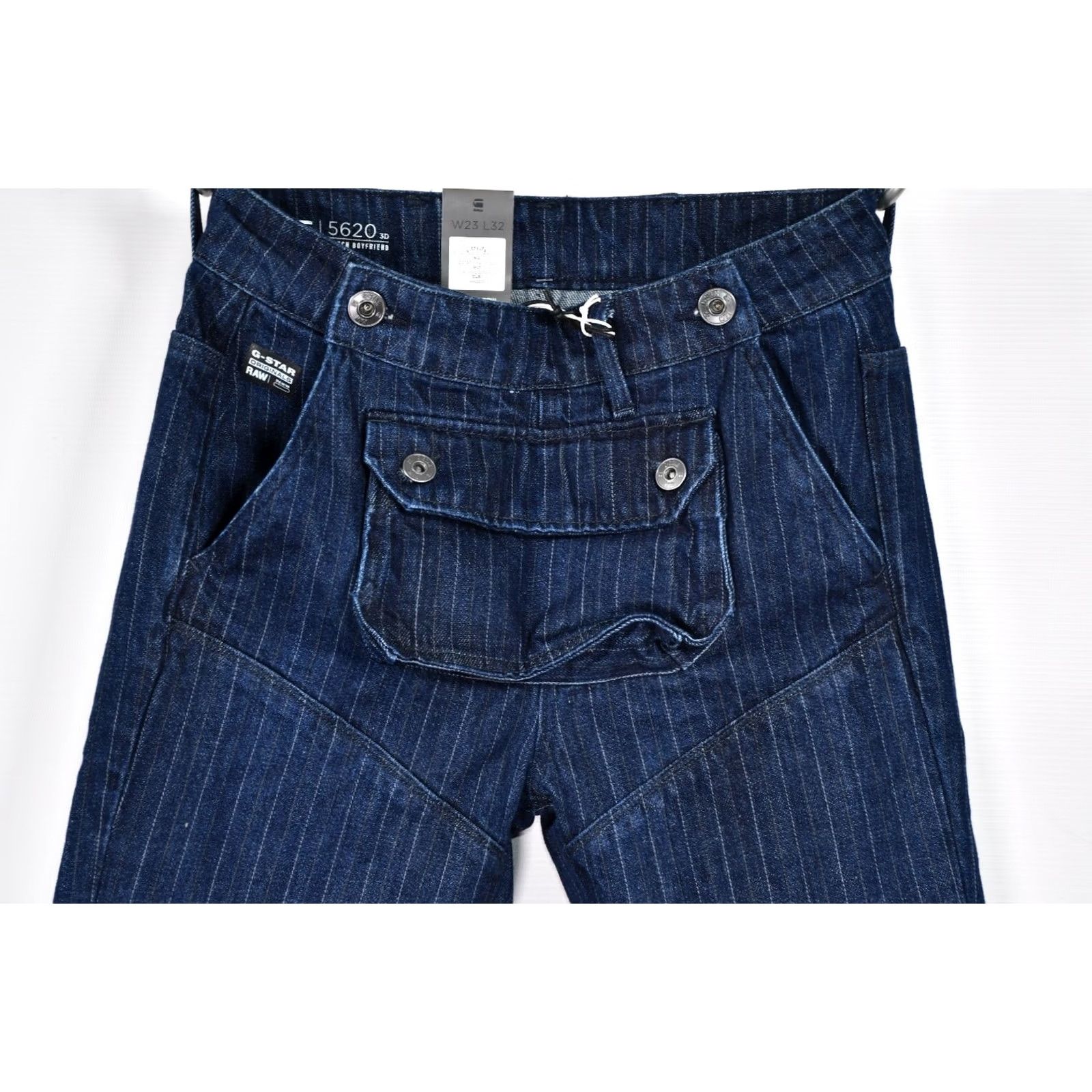 G-Star G-Star 5620 3D POUCH STRIPE DENIM RINSED WOMEN Jeans W23 L32 Boyfriend XS Size 40" / US 18 - 3 Thumbnail