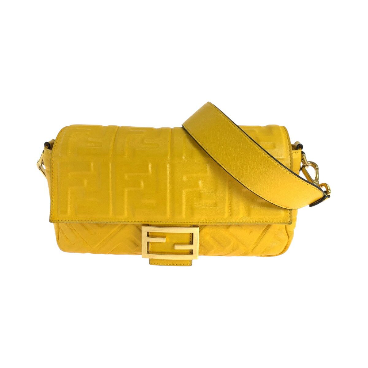 Fendi Fendi Mamma Baguette Leather 2Way Bag Leather Shoulder Bag 8Br600 in Yellow, Women's