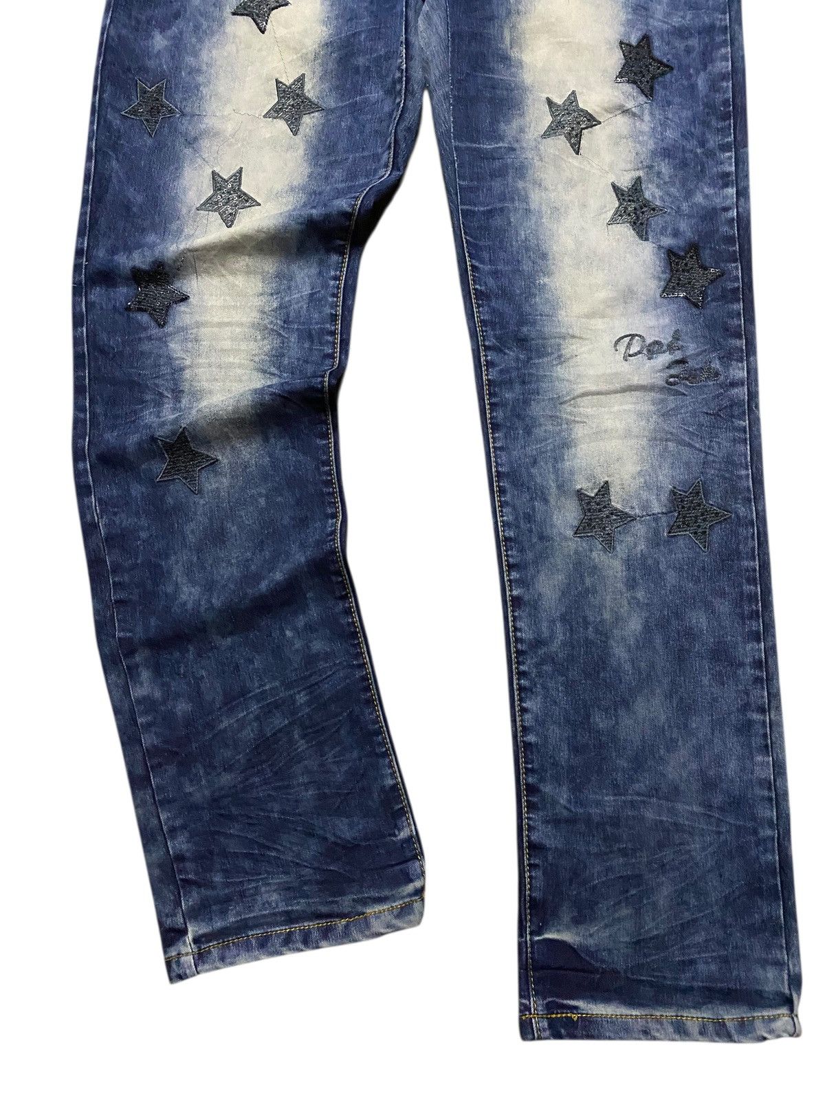 Japanese Brand Y2K Star Patch Harajuku Streetwear Style Bold bleached wash Size US 36 / EU 52 - 5 Thumbnail