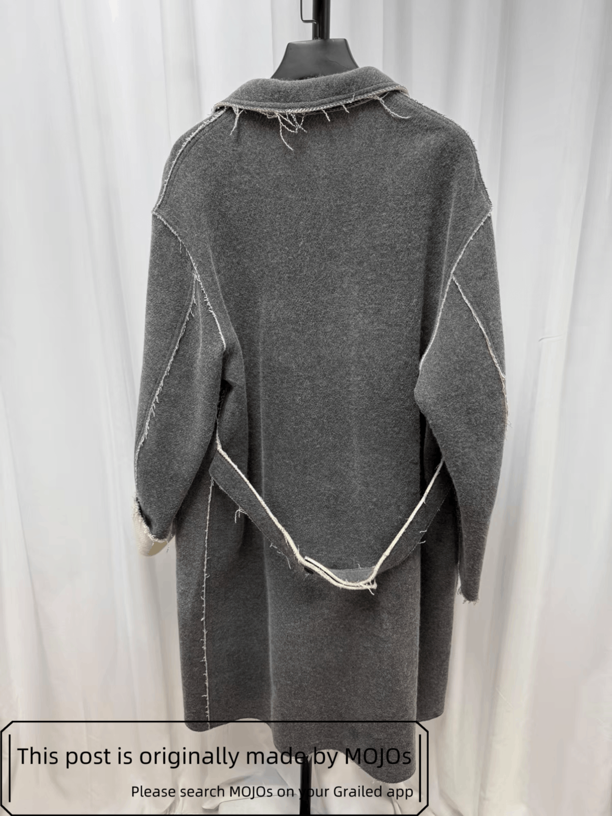Yohji Yamamoto Yohji Yamamoto Distressed Edge Wool Coat mojos184616 Size US L / EU 52-54 / 3 - 6 Thumbnail
