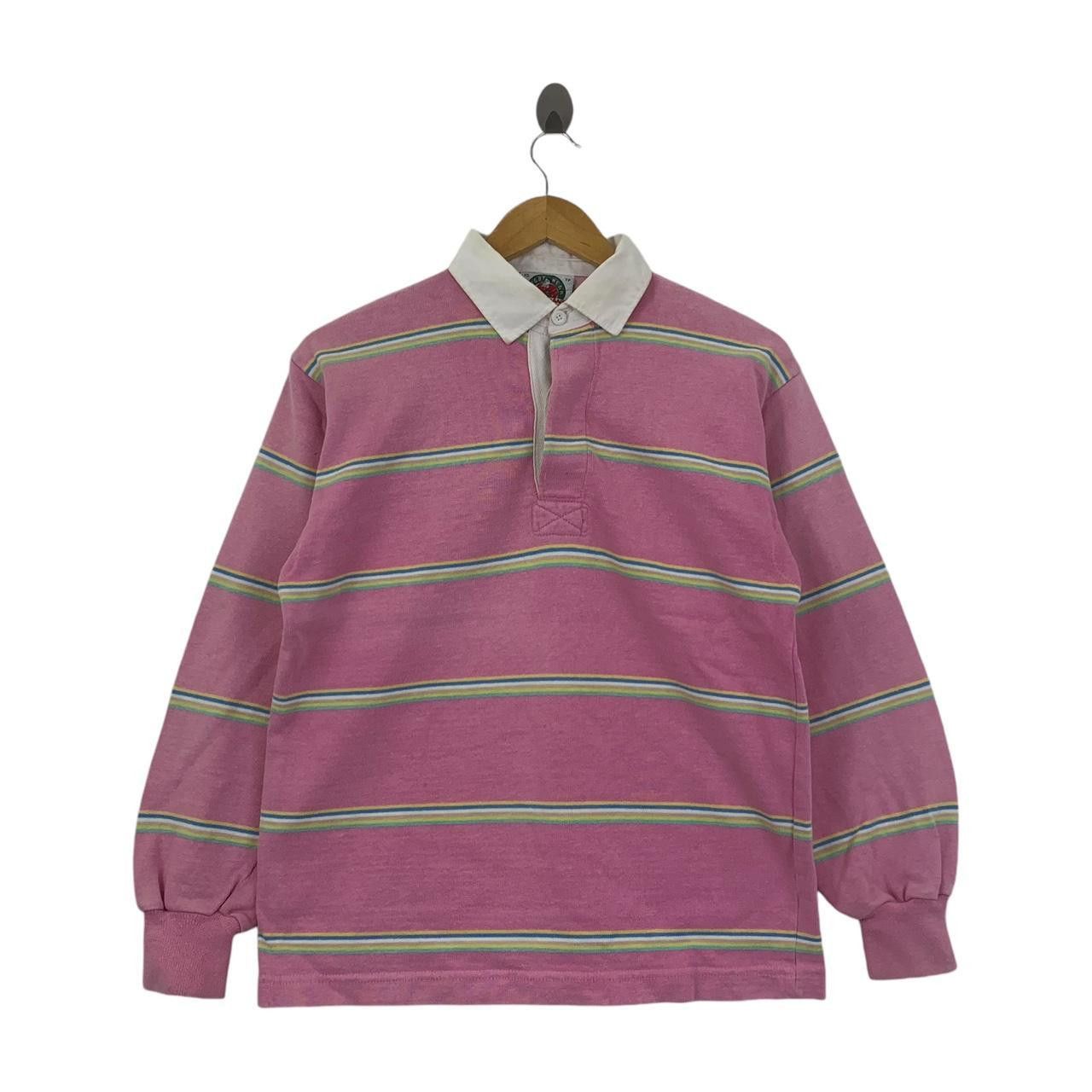 Vintage Vintage BARBARIAN RUGBY WEAR Pink Jersey Polo Tee Shirt Size XS / US 0-2 / IT 36-38 - 1 Thumbnail