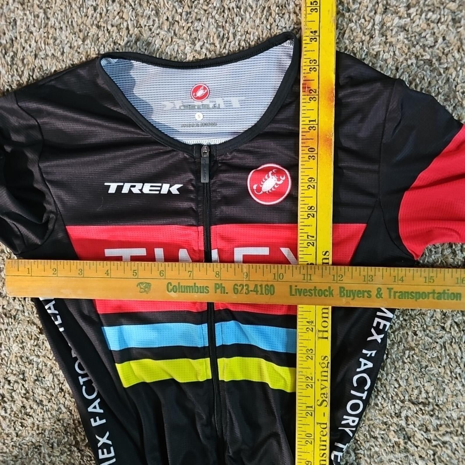 Tek Gear TREK Timex One Piece Padded Racing Jersey Shorts Small Size ONE SIZE - 7 Thumbnail