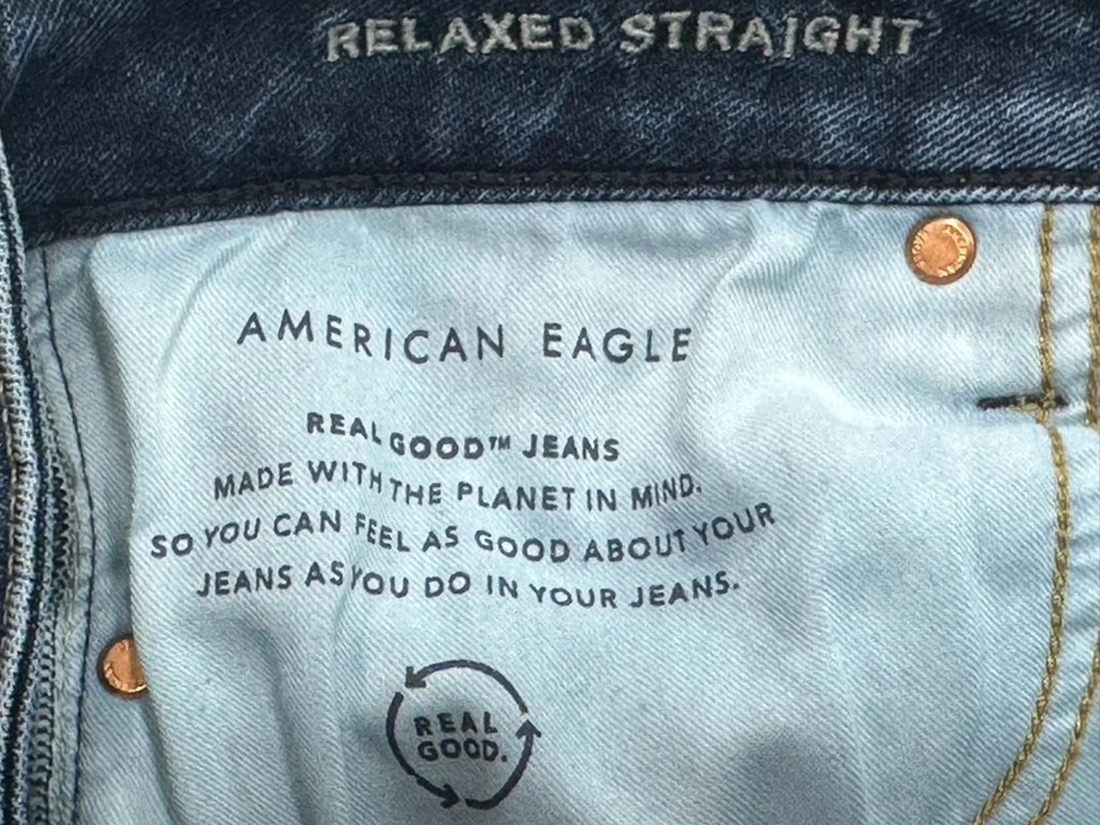 American Eagle Outfitters American Eagle Relaxed Straight Denim Jeans Blue Mens 28/30 Size US 28 / EU 44 - 4 Thumbnail