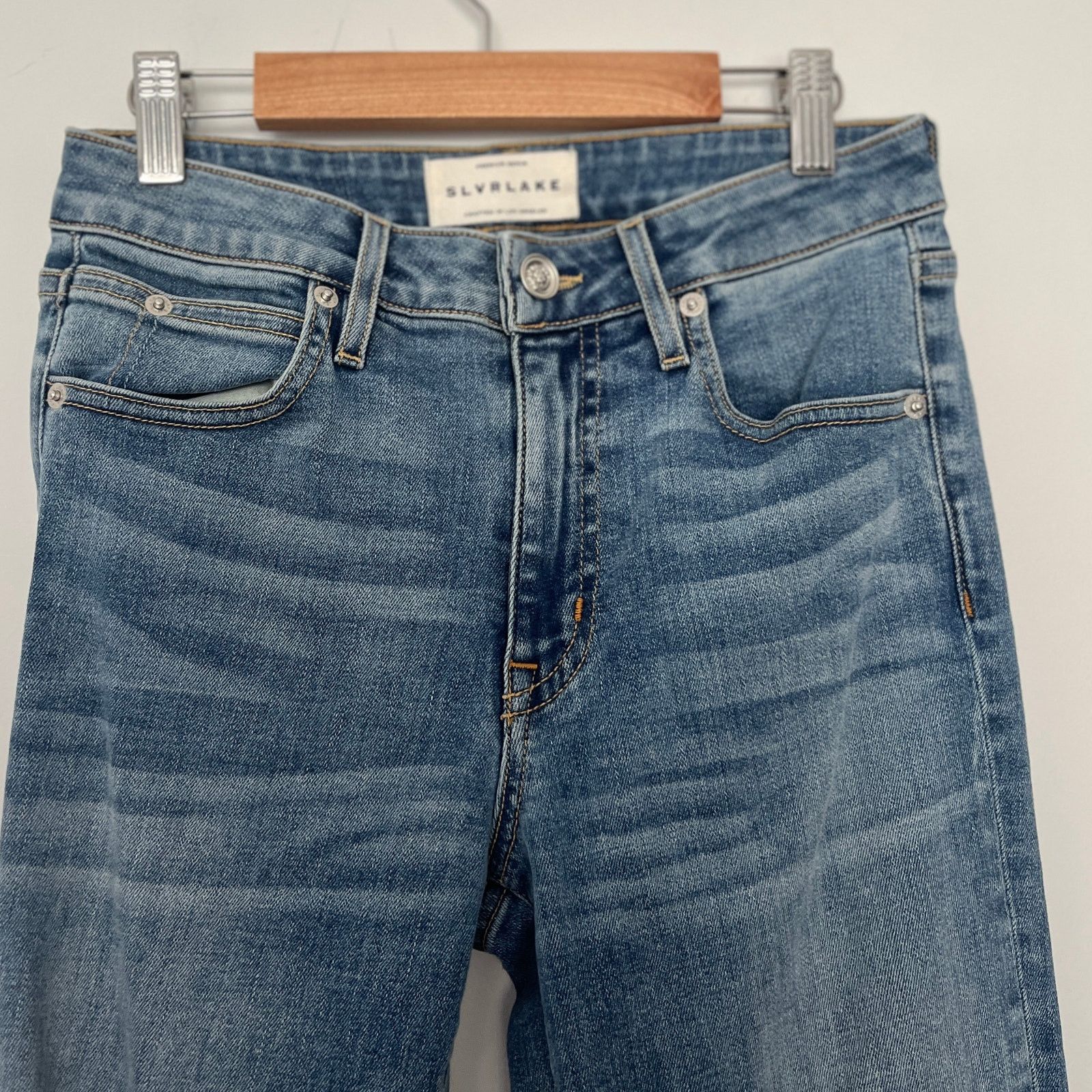 SLVRLAKE SLVRLAKE | Lou Lou Slim Leg Mid Rise Medium Wash Blue Jeans Size 26" / US 2 / IT 38 - 3 Thumbnail