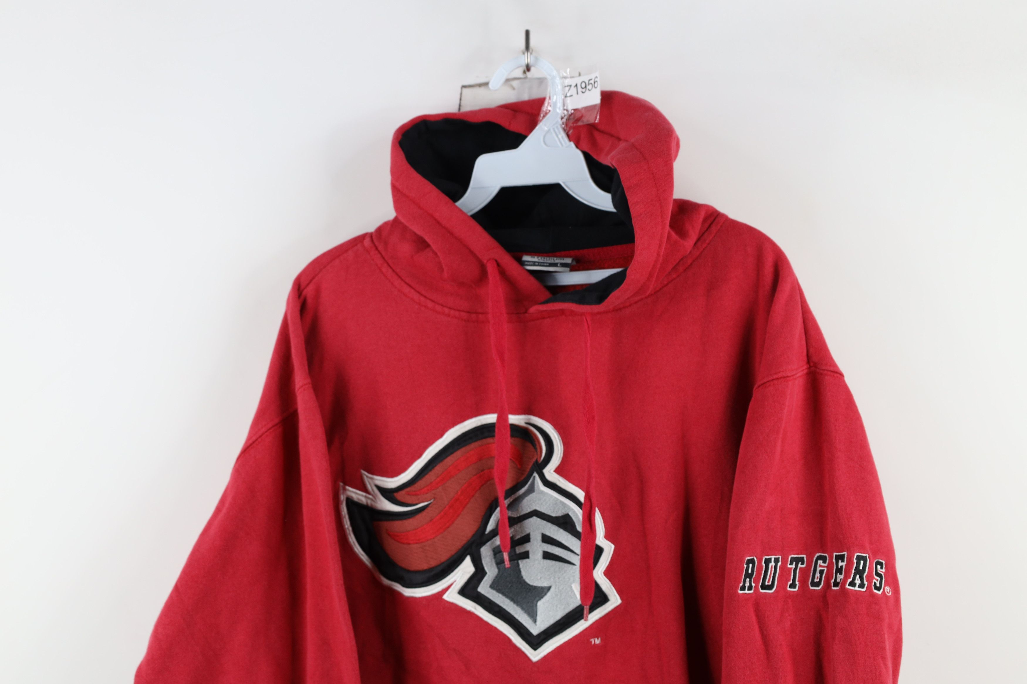 Vintage Vintage Spell Out Rutgers University Hoodie Sweatshirt Red Size US L / EU 52-54 / 3 - 2 Thumbnail