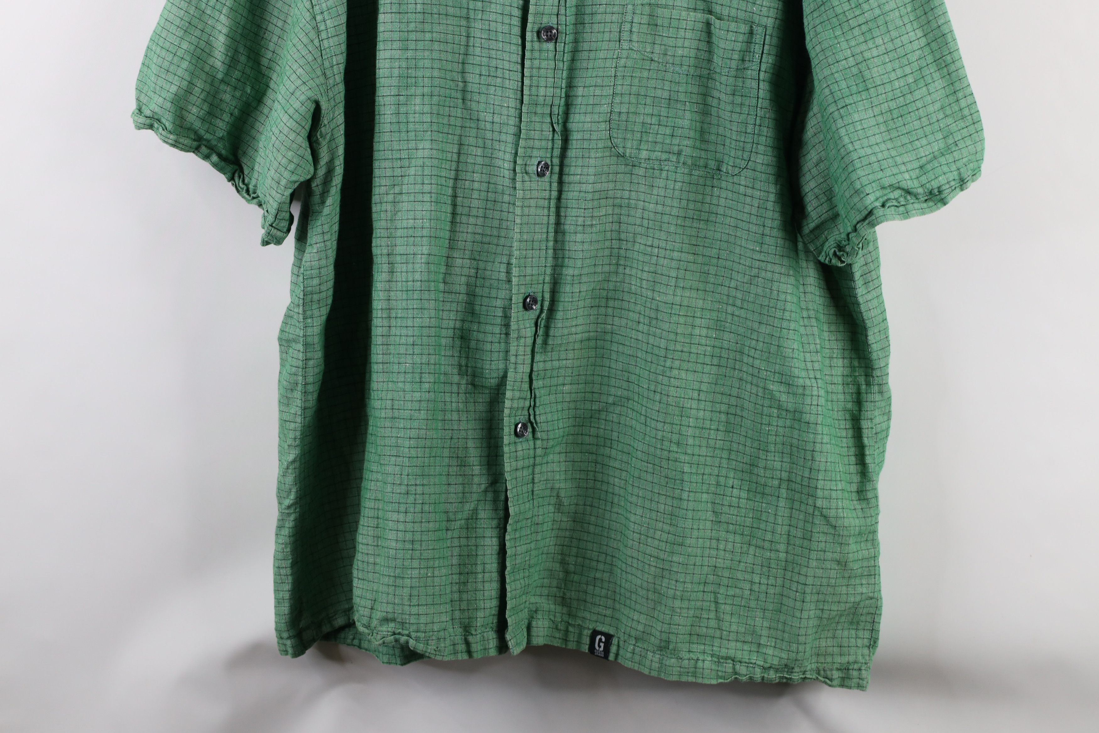 Guess × Vintage Vintage 90s Guess Jeans Short Sleeve Button Shirt Green Size US XXL / EU 58 / 5 - 3 Thumbnail