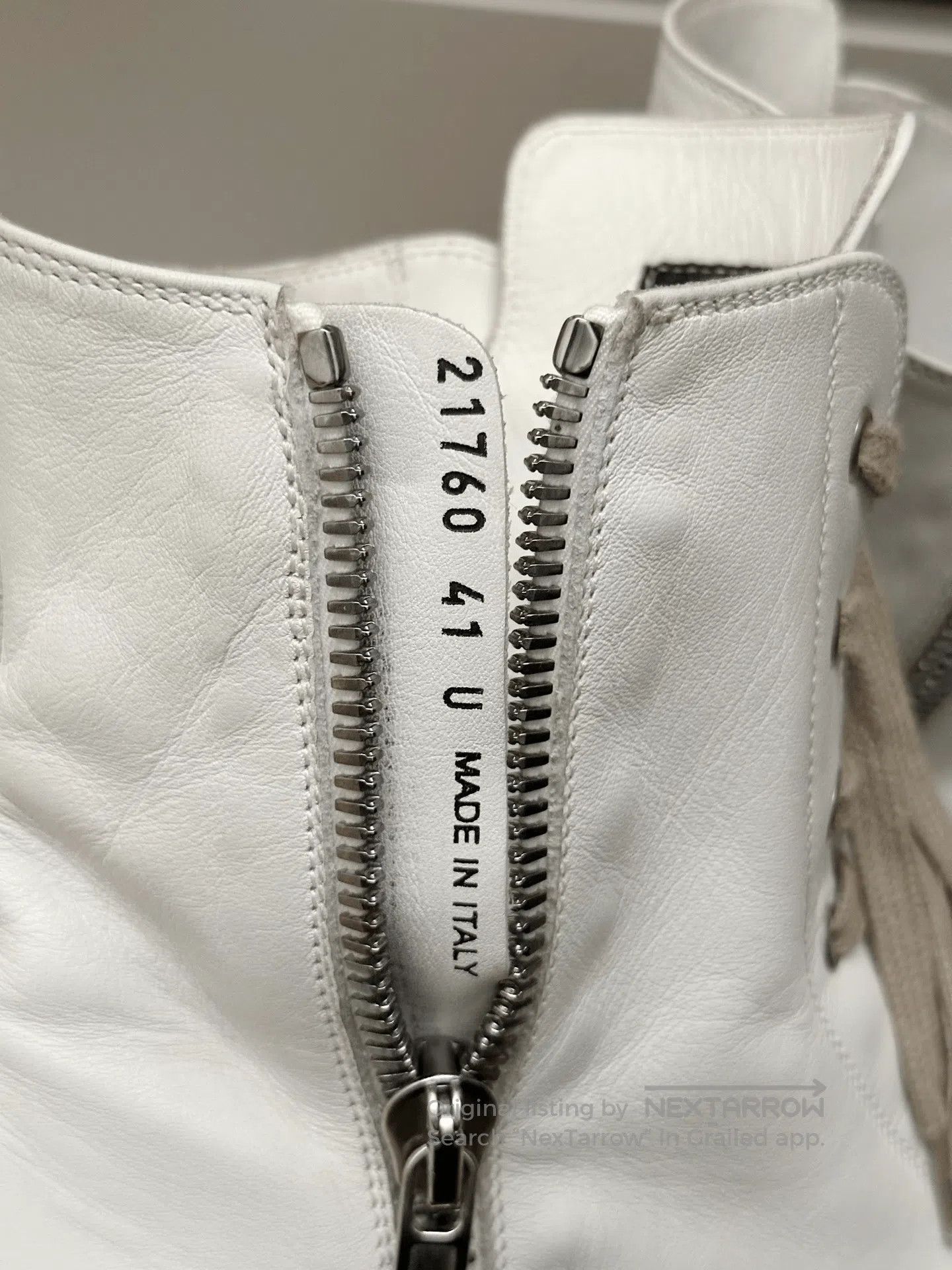 Rick Owens Rick Owens Milk High-Top Leather Sneakers. Size US 8 / EU 41 - 6 Thumbnail